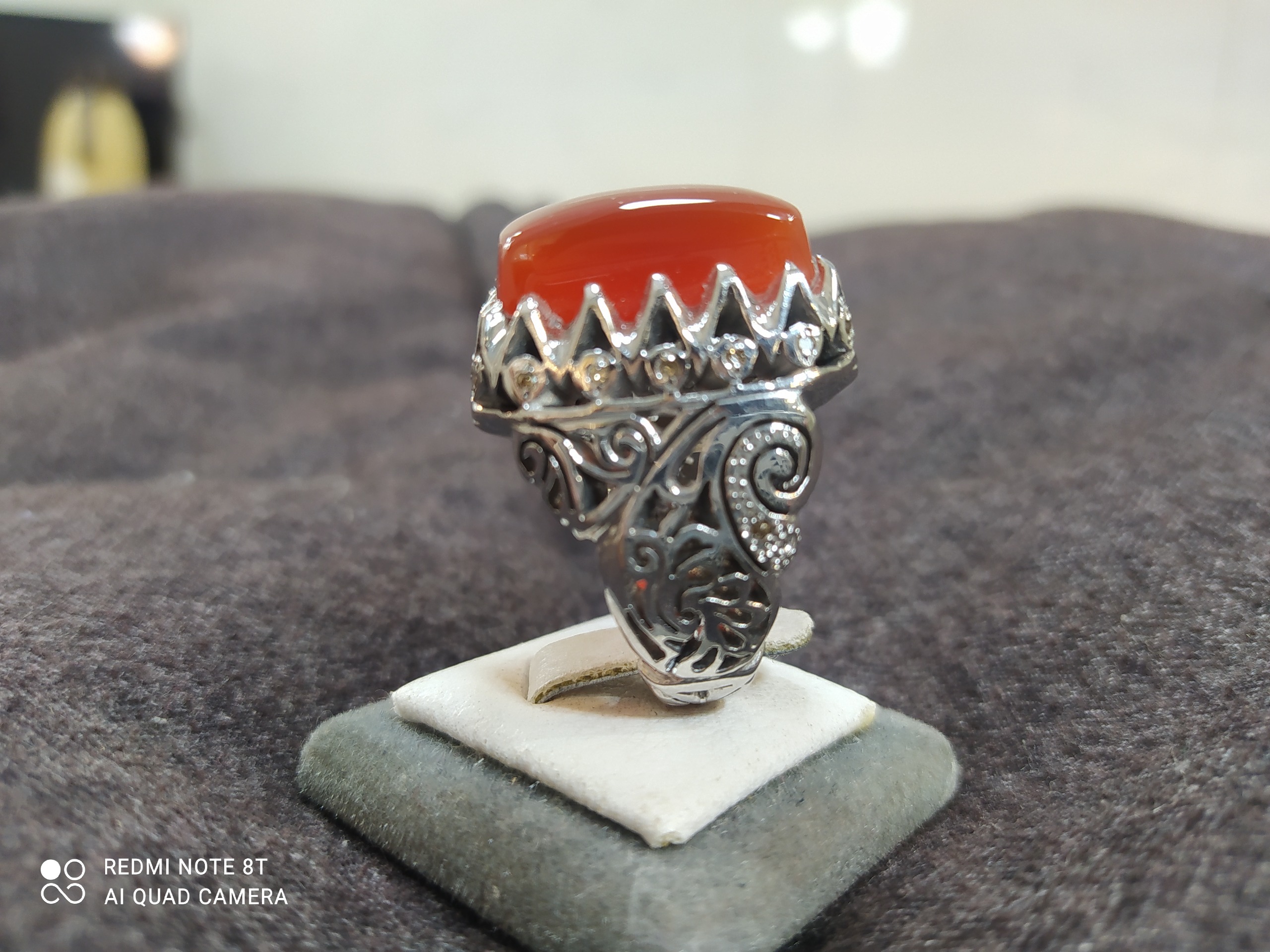 انگشتر نقره مردانه عقیق یمنی