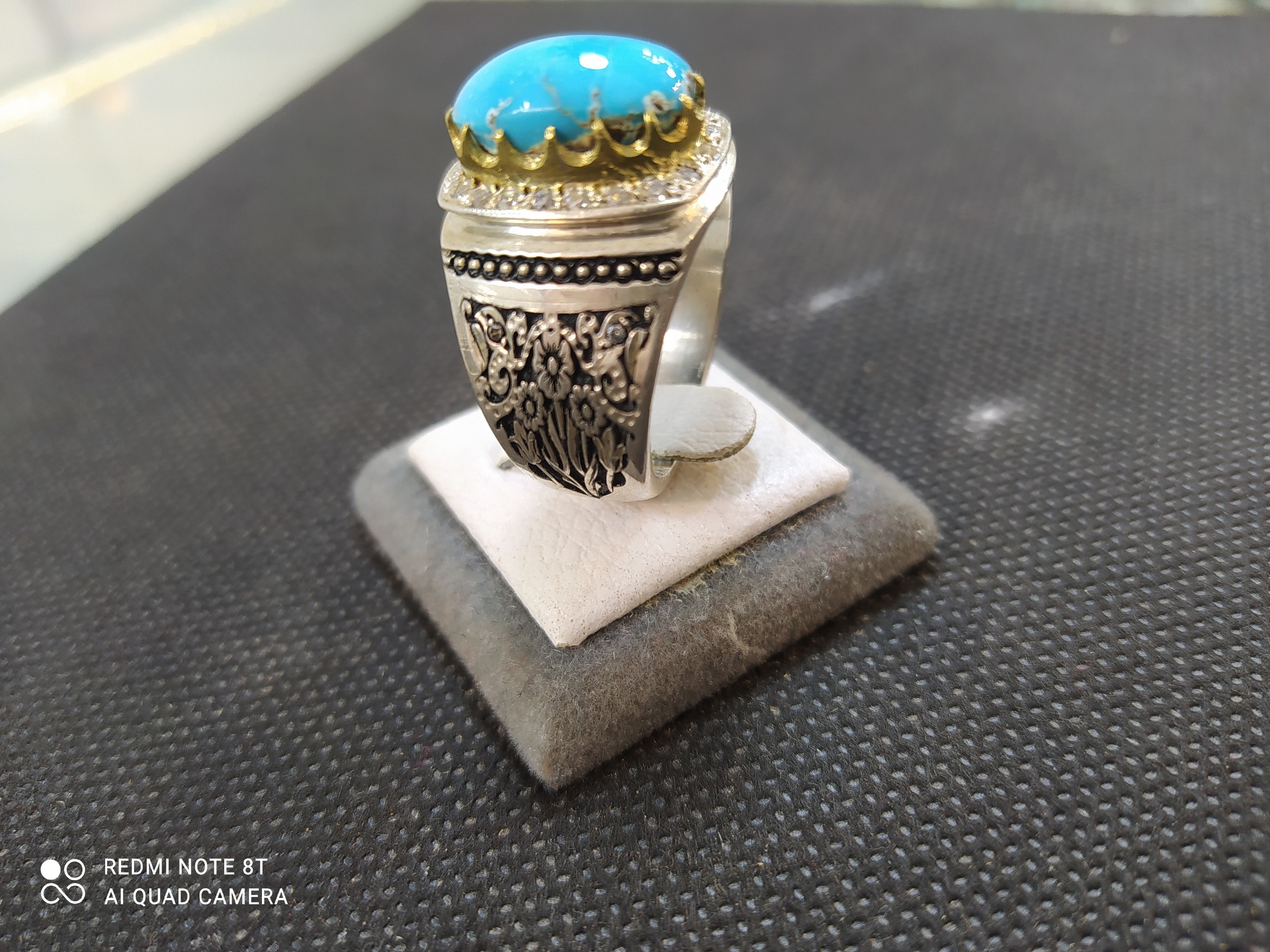 انگشتر نقره مردانه فیروزه نیشابور