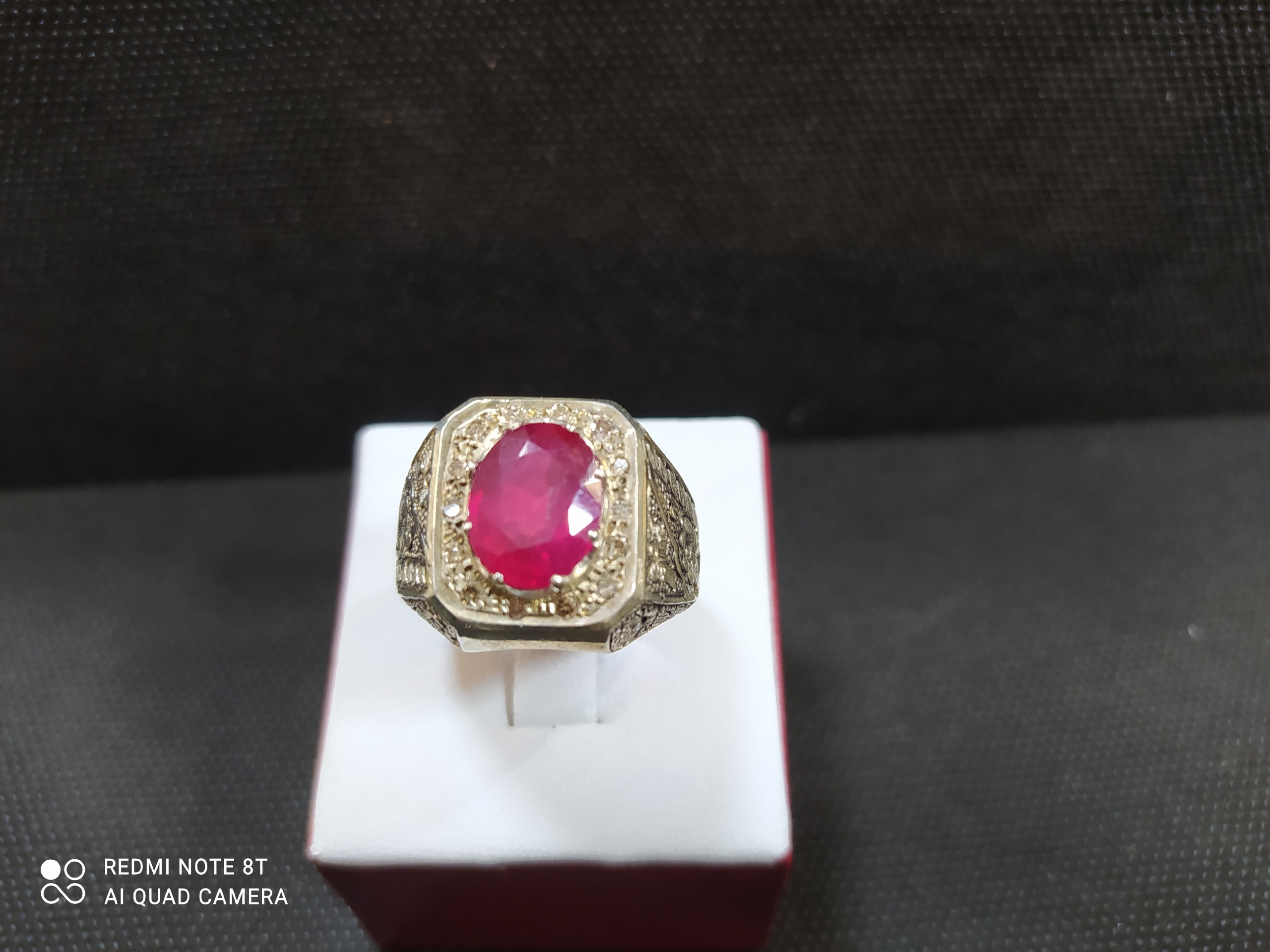 انگشتر نقره مردانه یاقوت قرمز