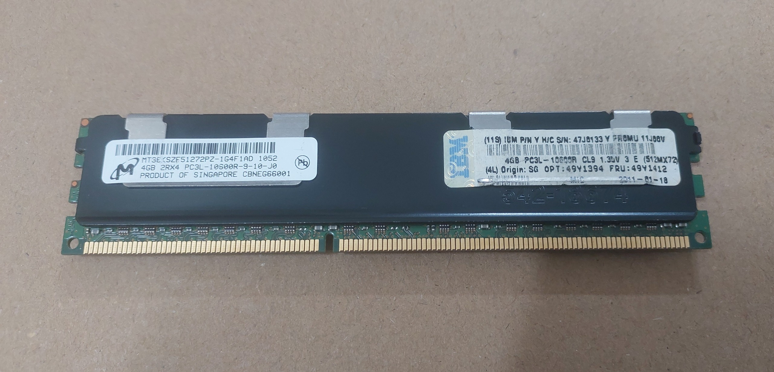رم سرور 4GB میکرون PC3L-10600R با قابلیت ECC