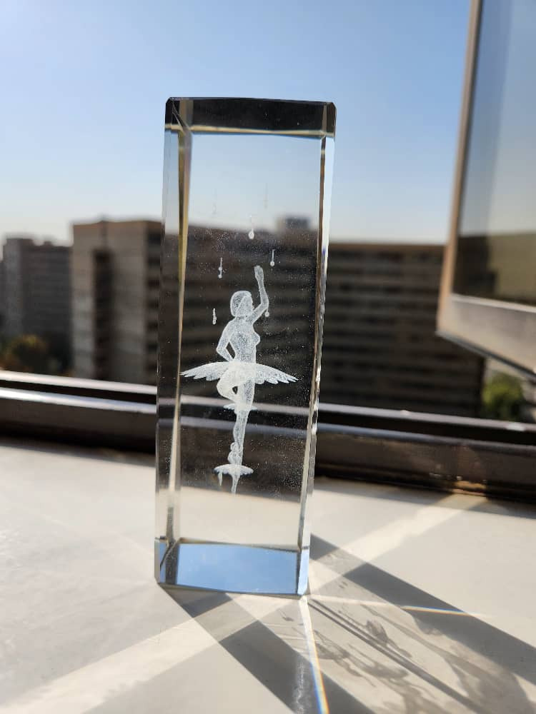 کریستال مکعب چراغ خواب بالرین