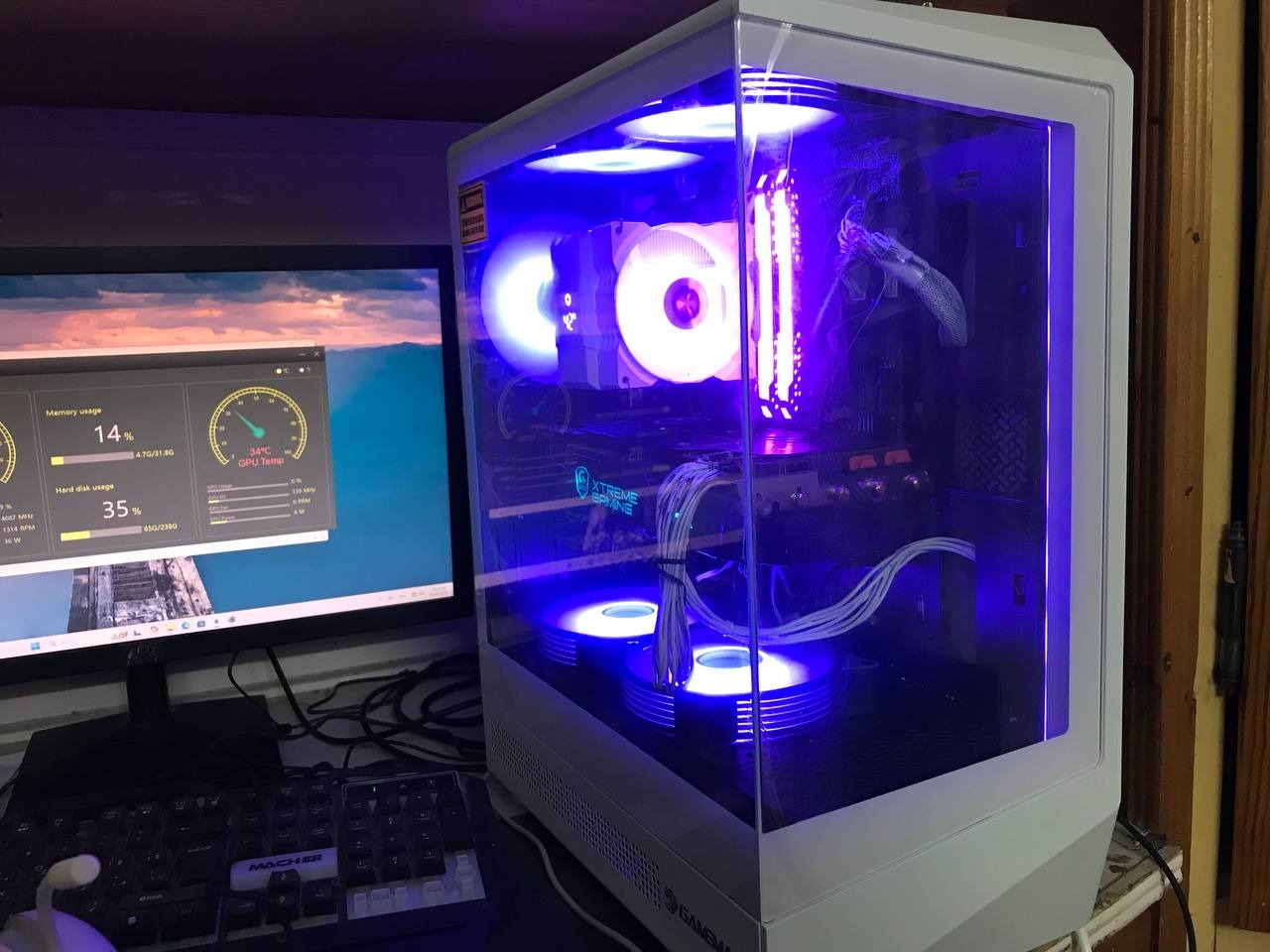 کیس گیمینگ و رندرینگ تم سفید