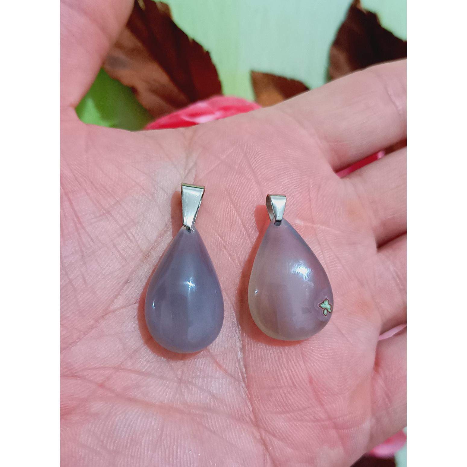 پلاک سنگی عقیق آبدار (دو عدد)