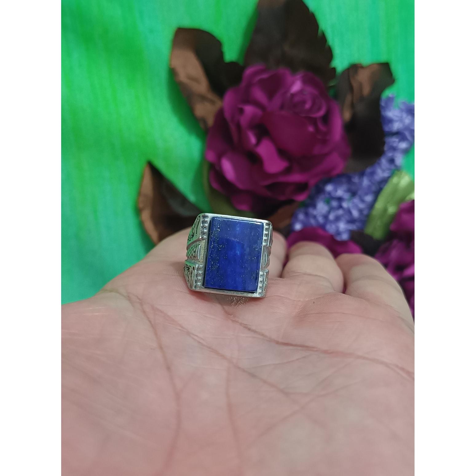 انگشتر مردانه روکش نقره لاجورد