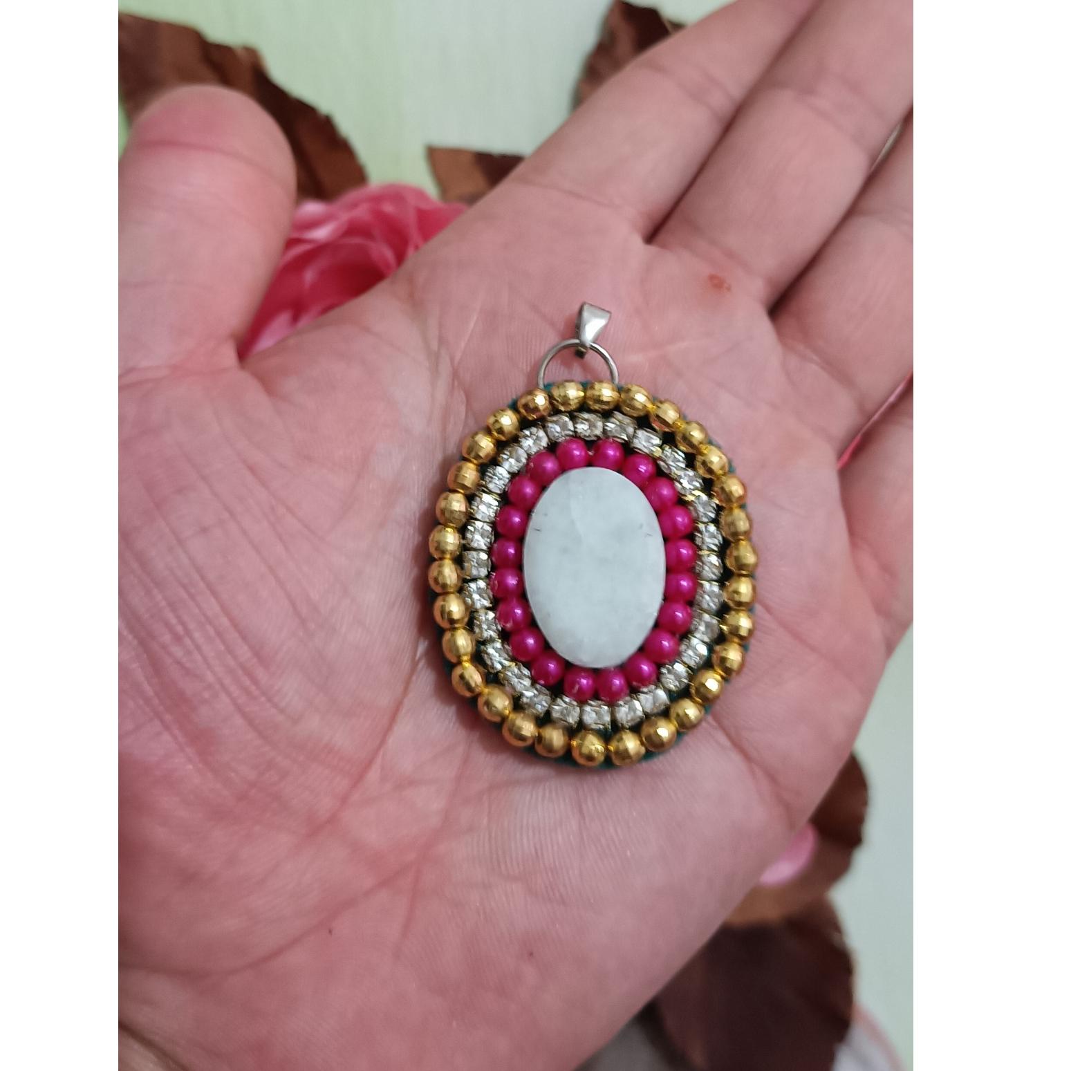 پلاک سنگی آکوامارین نگین دار
