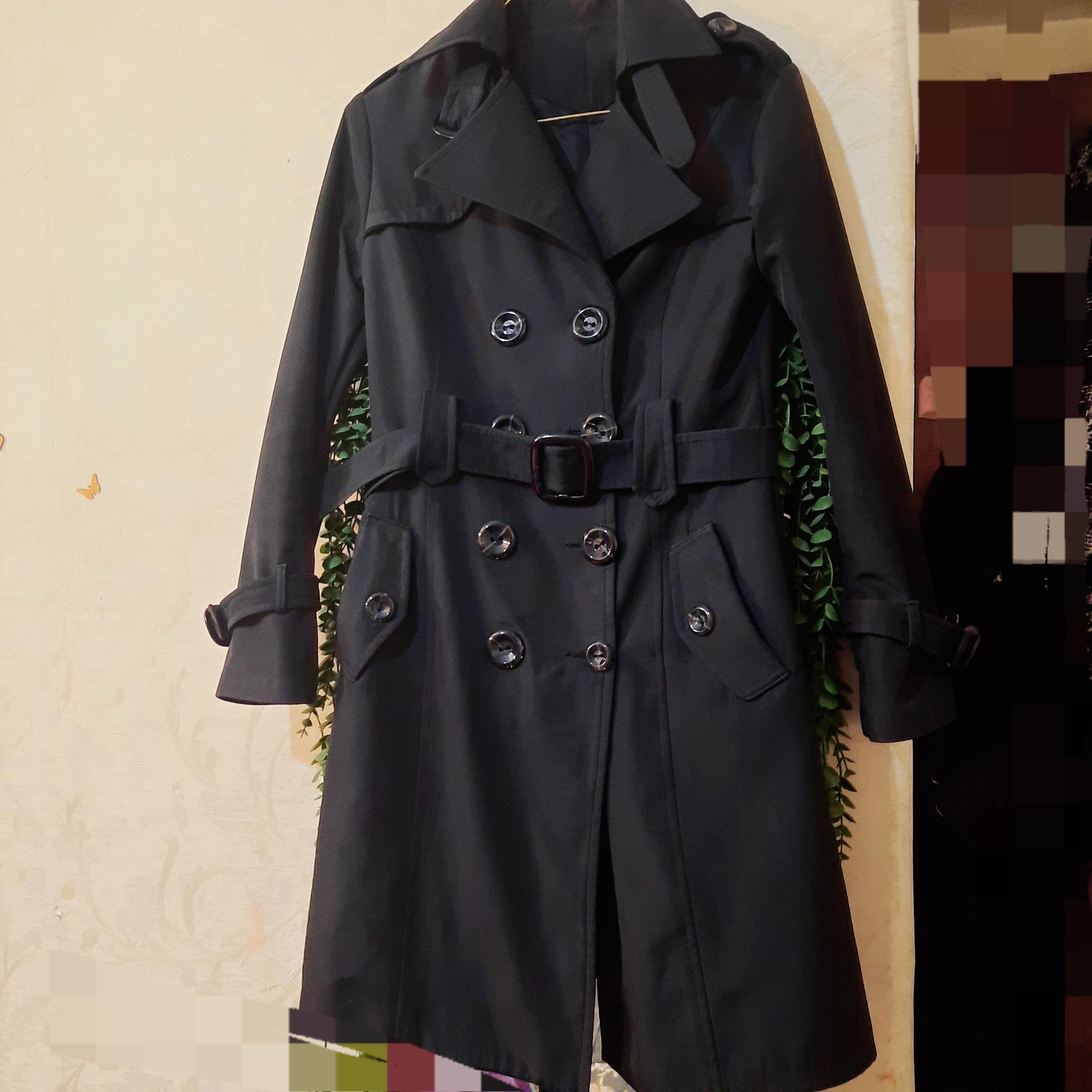 پالتو بارونی ترک زنانه مشکی سایز 36تا38 نونو