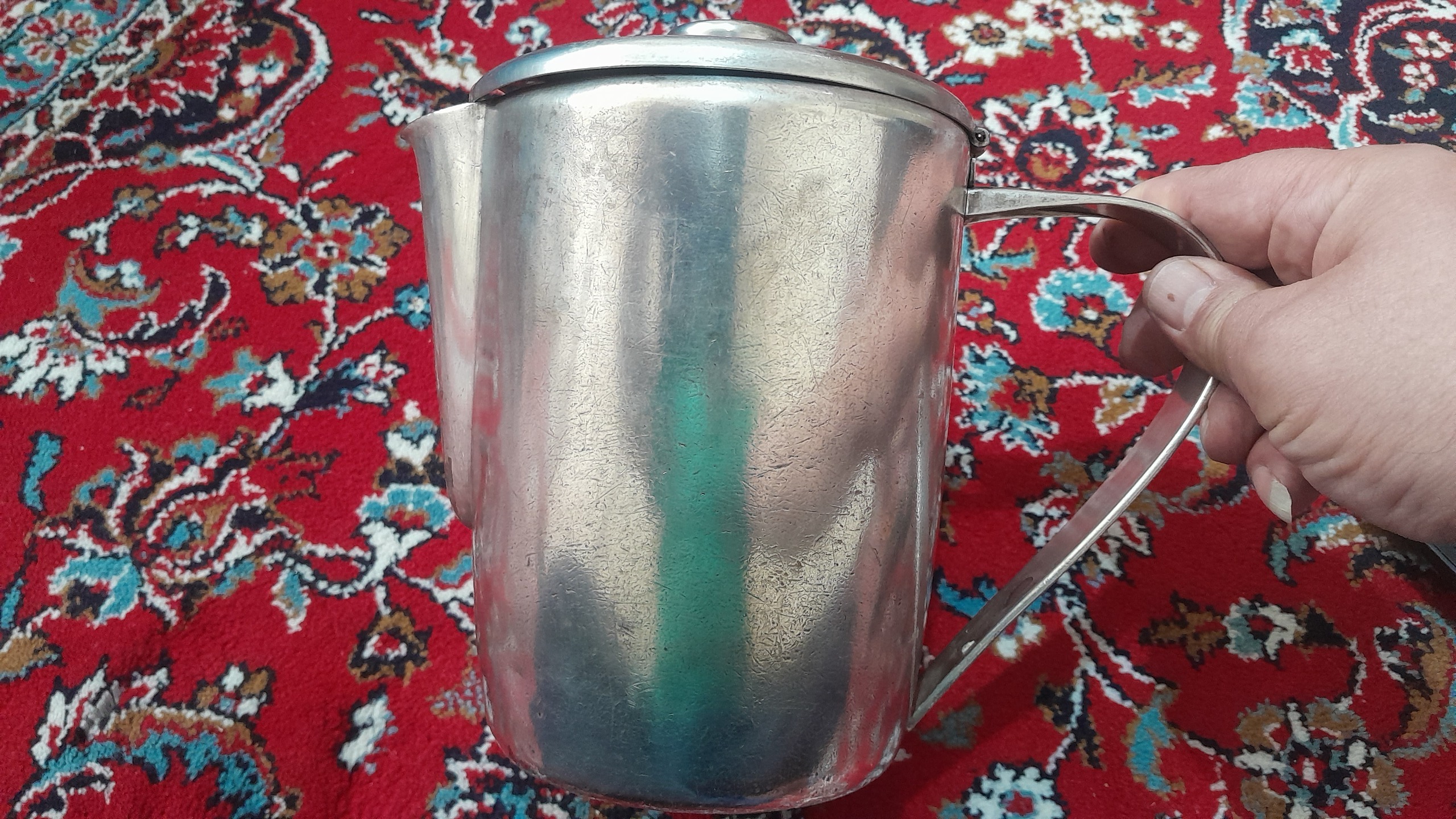 قهوه جوش کلکسیونی وقدیمی ابکاری نقره