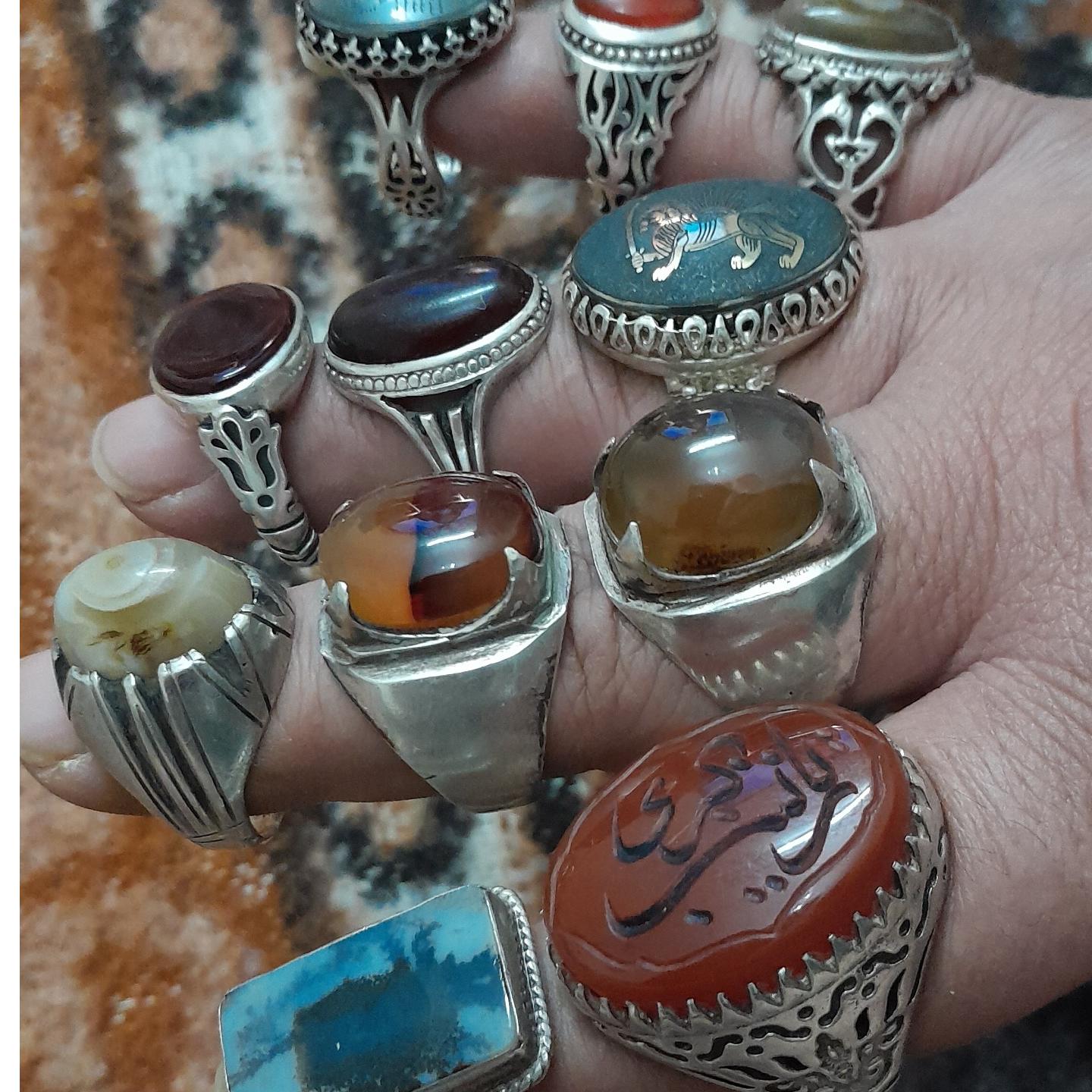 انگشتر نقره اصل 11عدد گرمی150 مقطوع