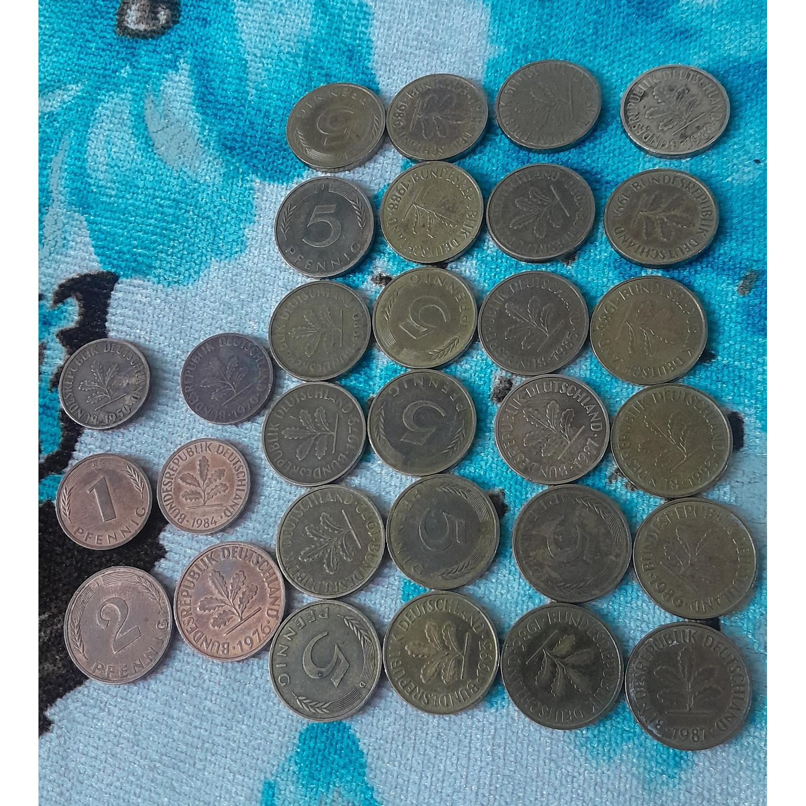 سکه المان 1و2و5فنیگ30عدد