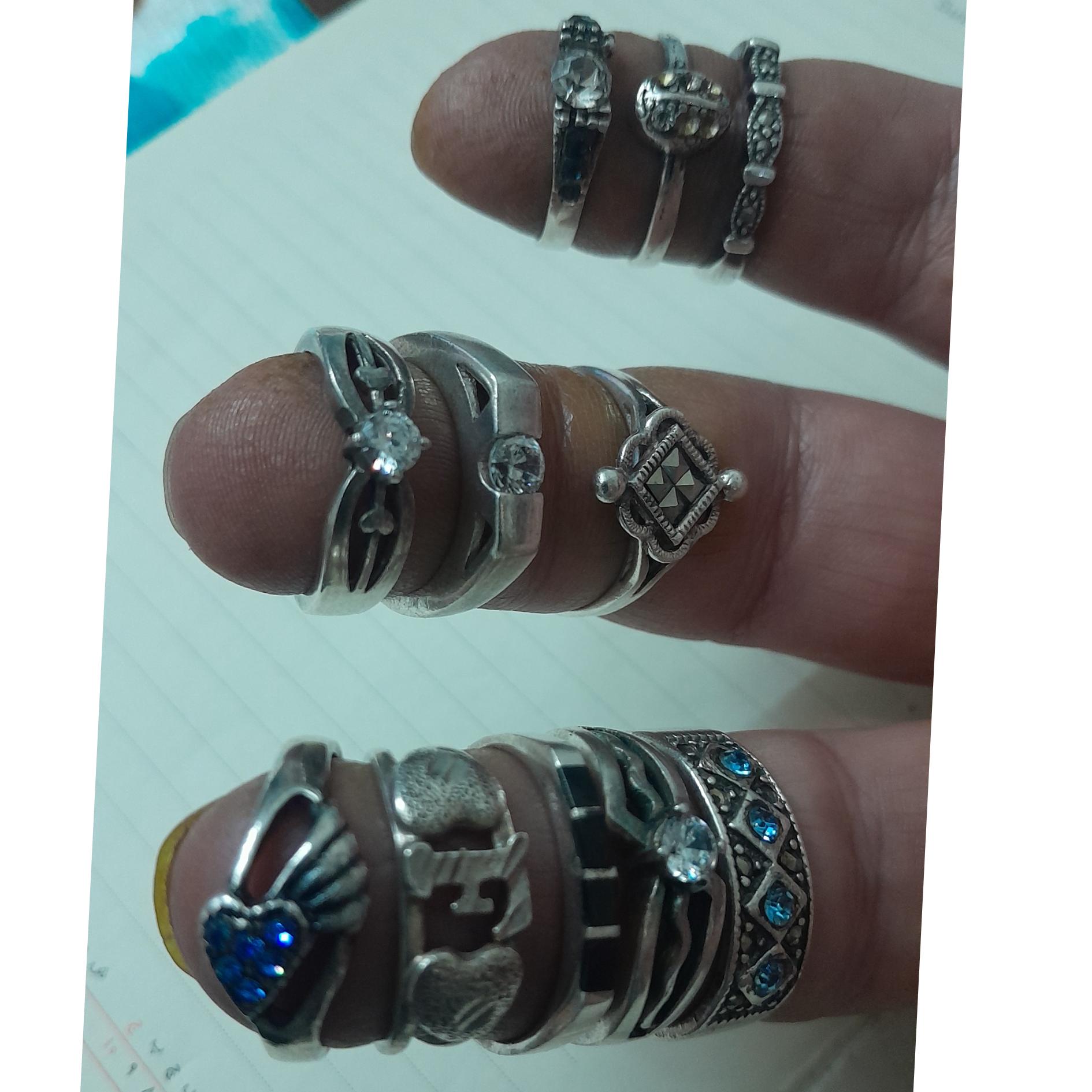 انگشتر نقره زنانه 11عدد