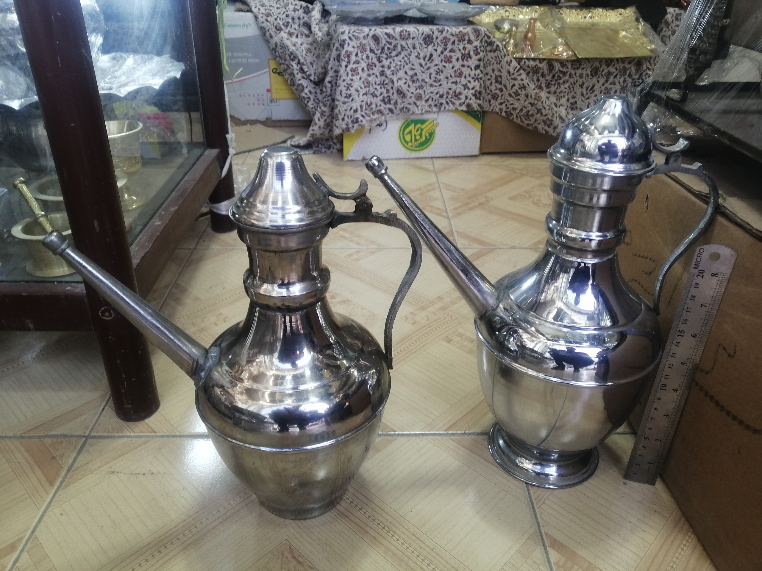 ست 2 تایی آفتابه برنجی درب دار