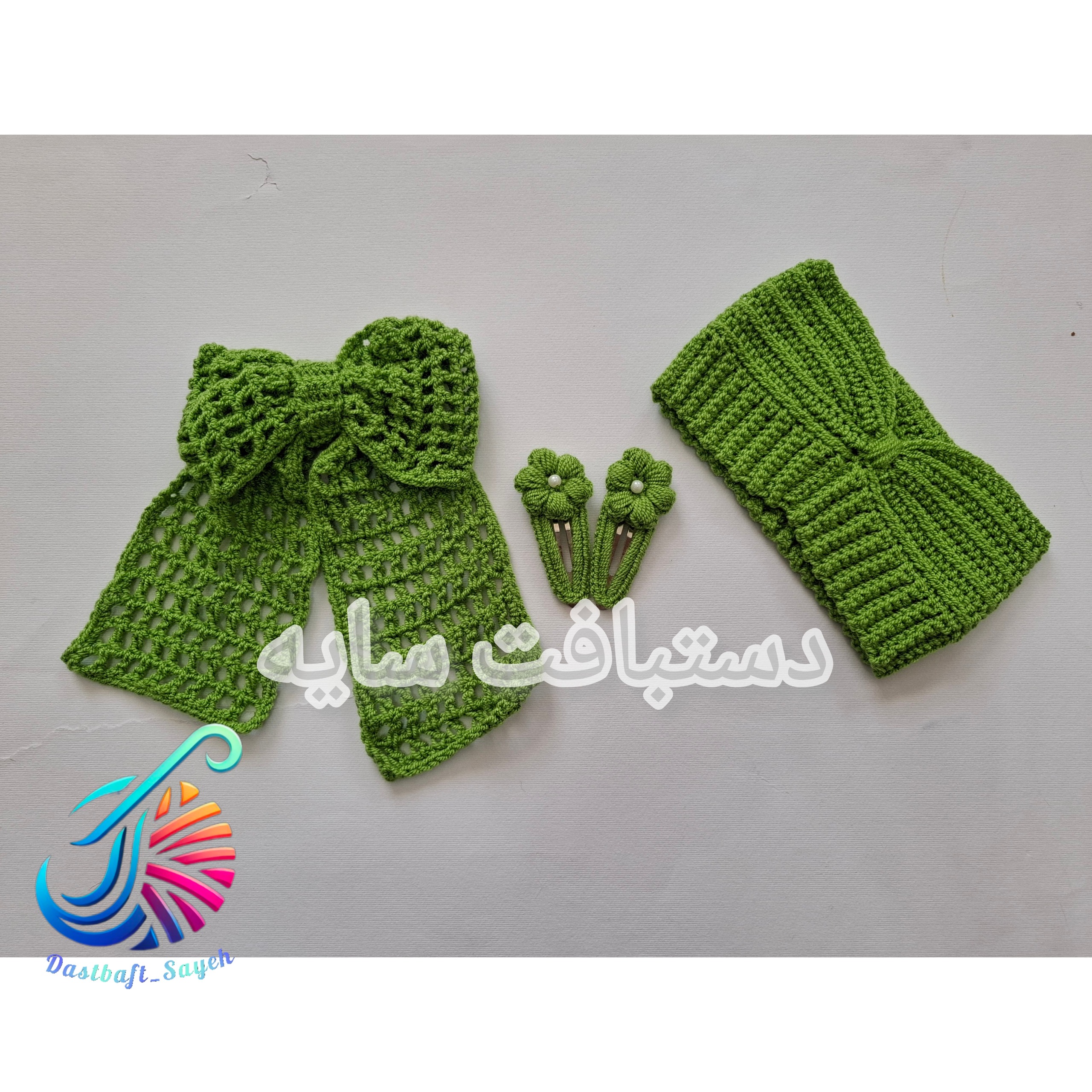 ست هد بند ، کش مو و گیره قلاب بافی