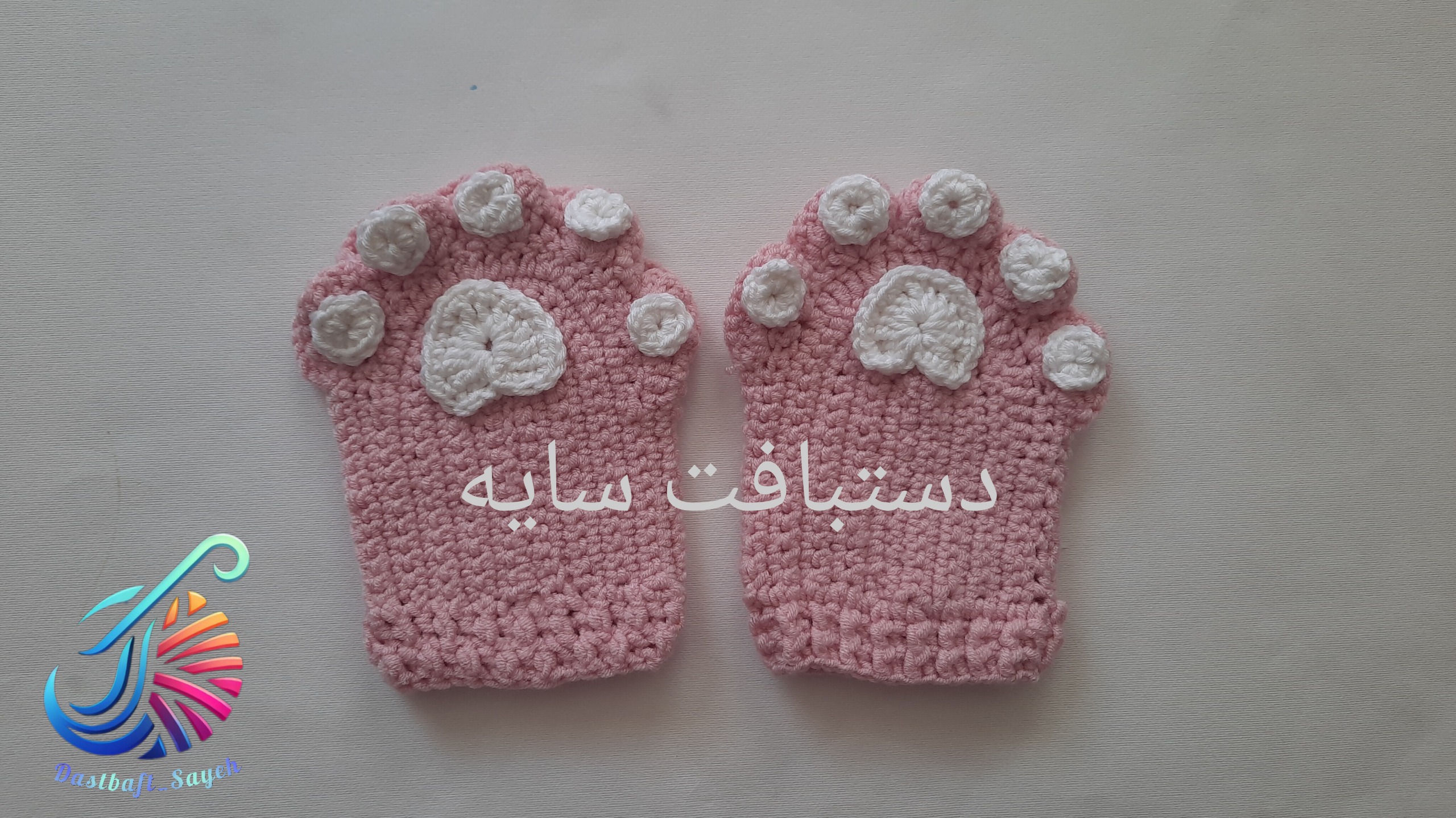 دستکش طرح پنجه گربه دستبافت