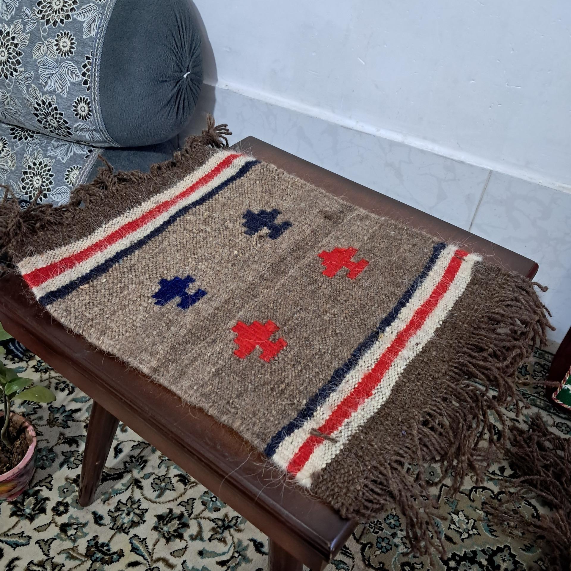 گلیم دستبافت رومیزی پشمی