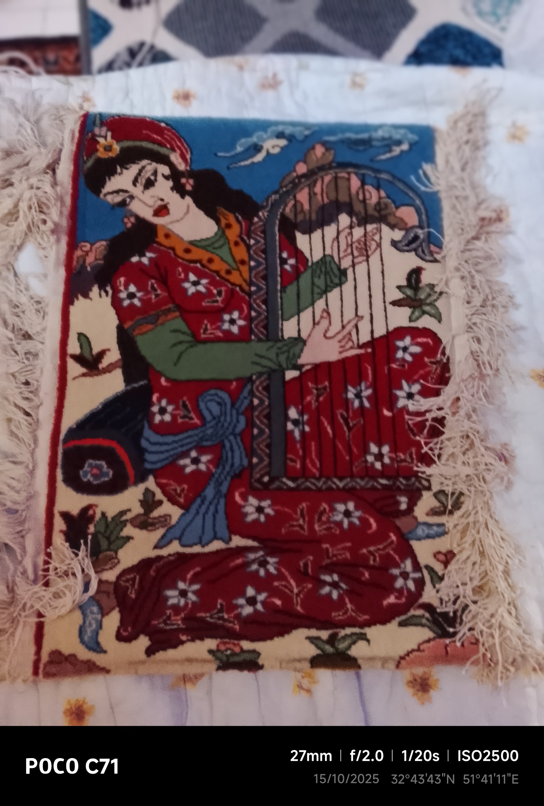 تابلو فرش دستباف قدیمی اصفهان