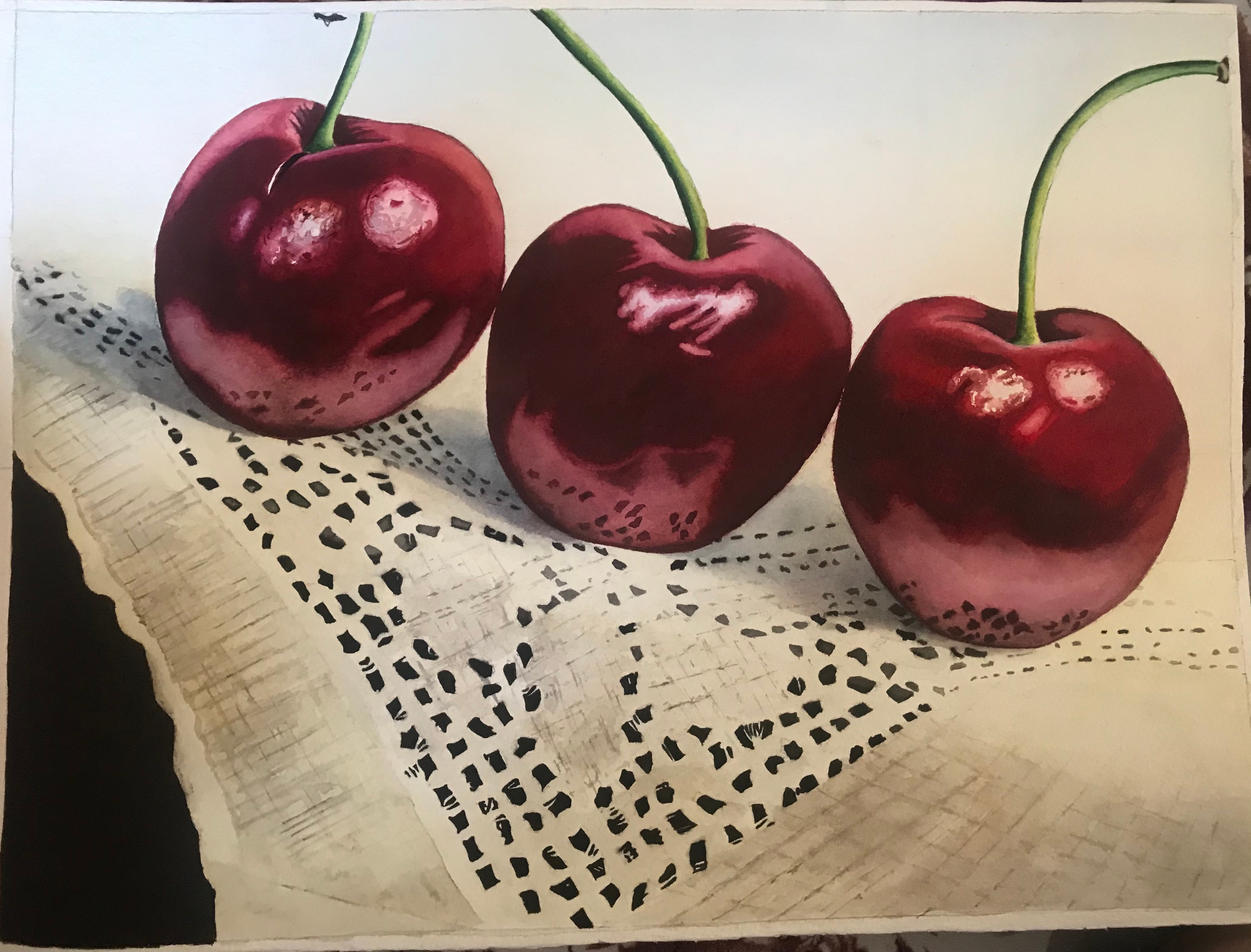 تابلو سه گانه شیرین(آبرنگ روی مقوا صد درصد کتان)