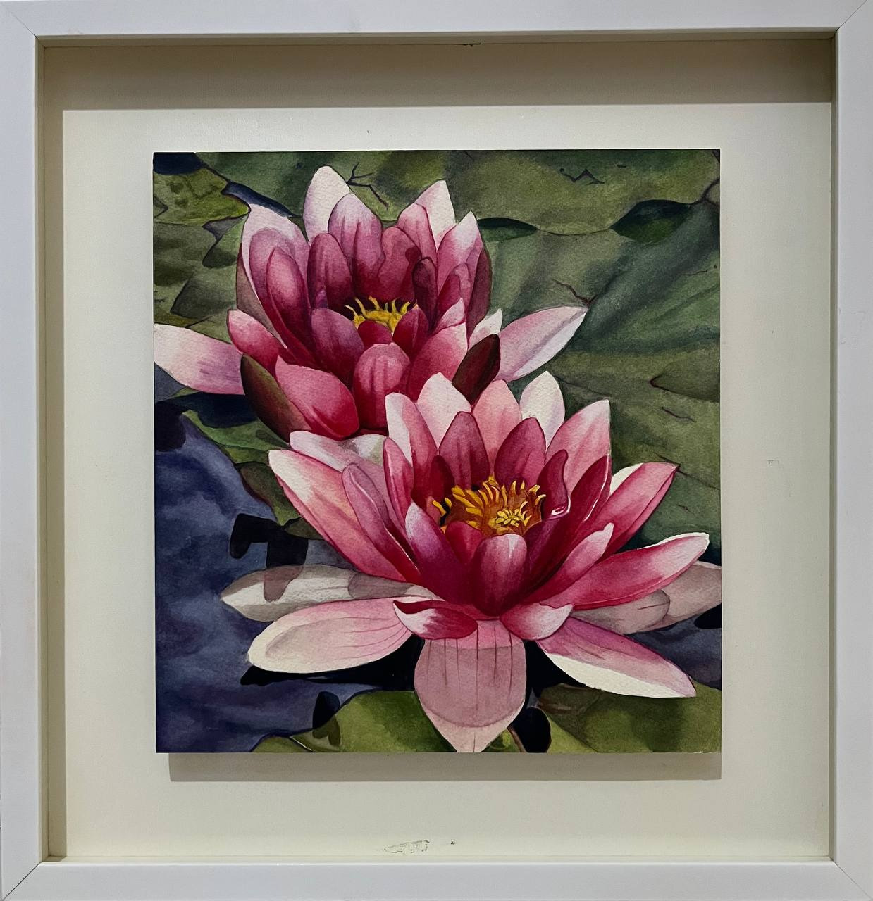 تابلو آبرنگ نیلوفر آبی