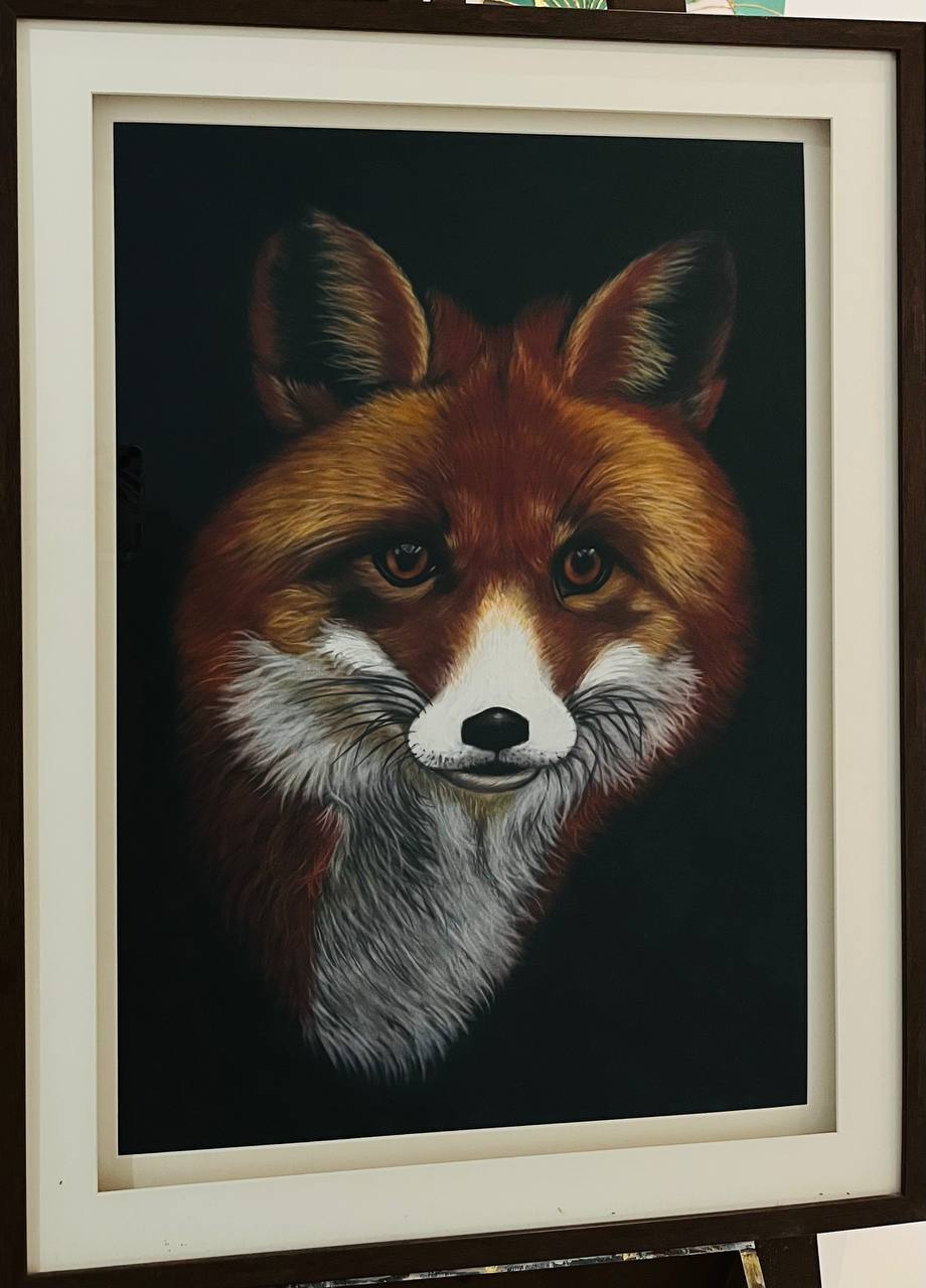 تابلو نقاشی پاستل گچی روی مقوا مخمل