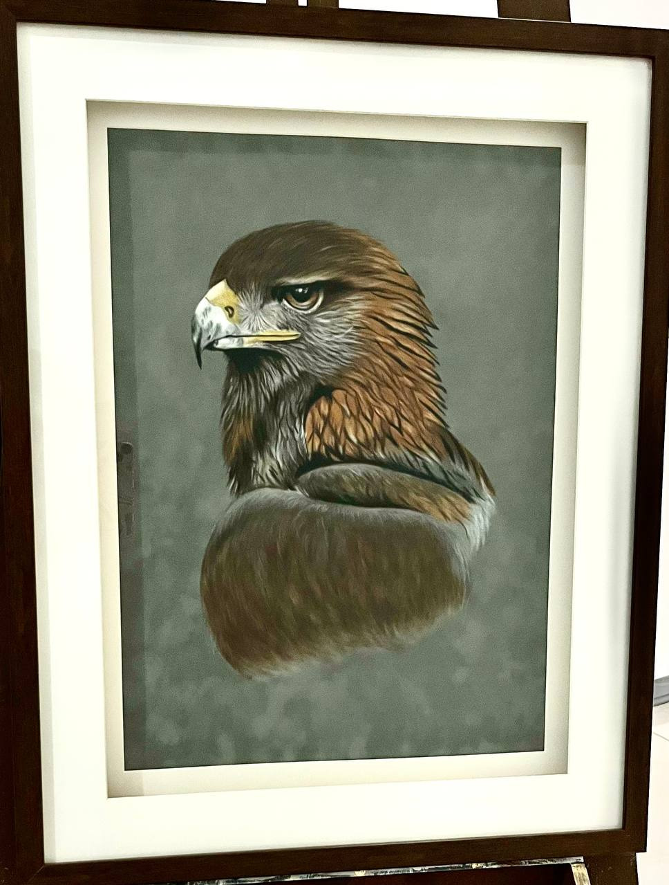 تابلو نقاشی پاستل گچی روی مقوا مخمل