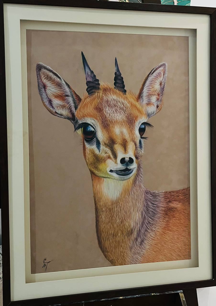 تابلو نقاشی پاستل گچی روی مخمل