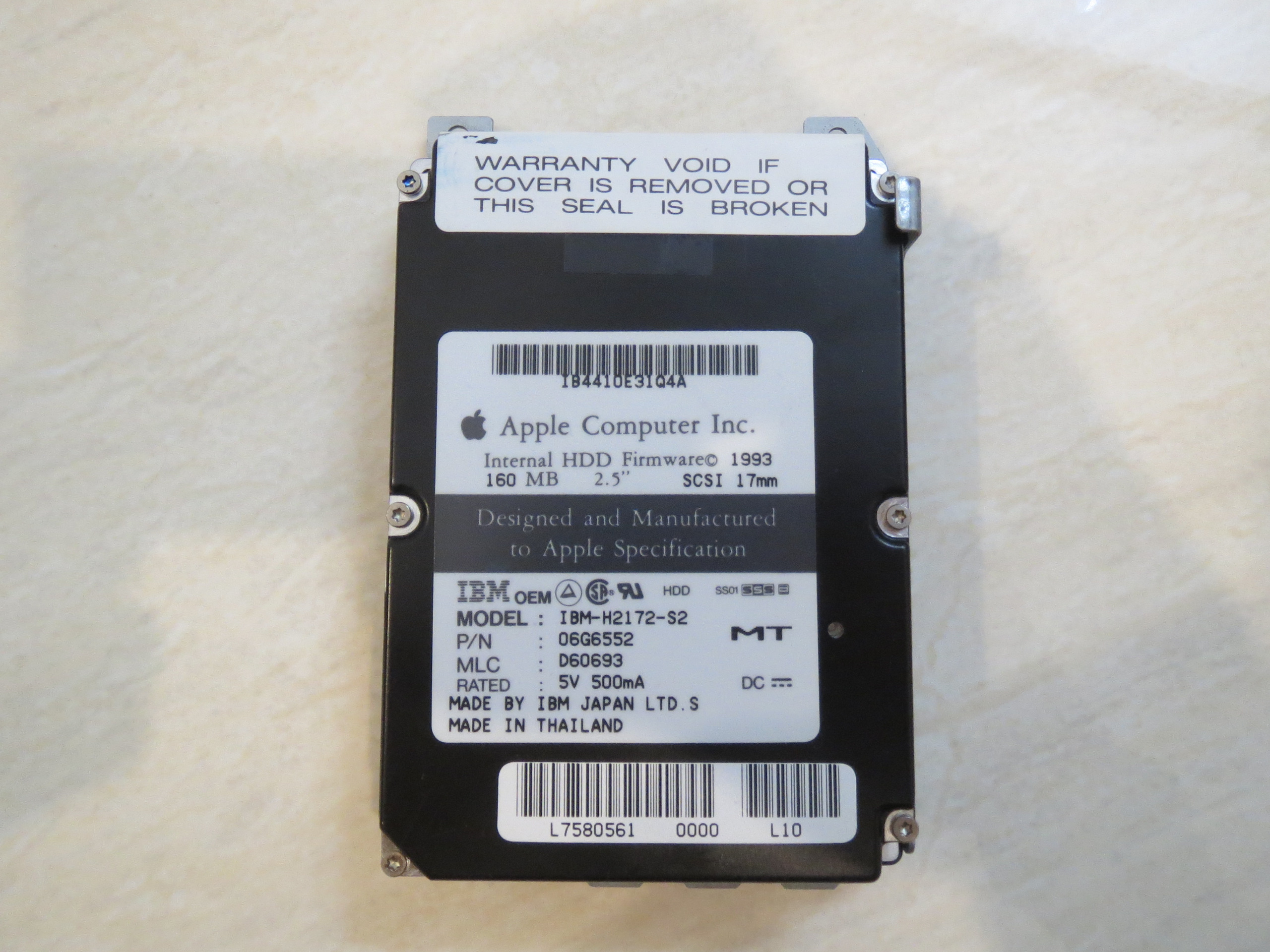 هارد اسکازی اپل 160 مگابایت 2.5 اینچی بسیار قدیمی