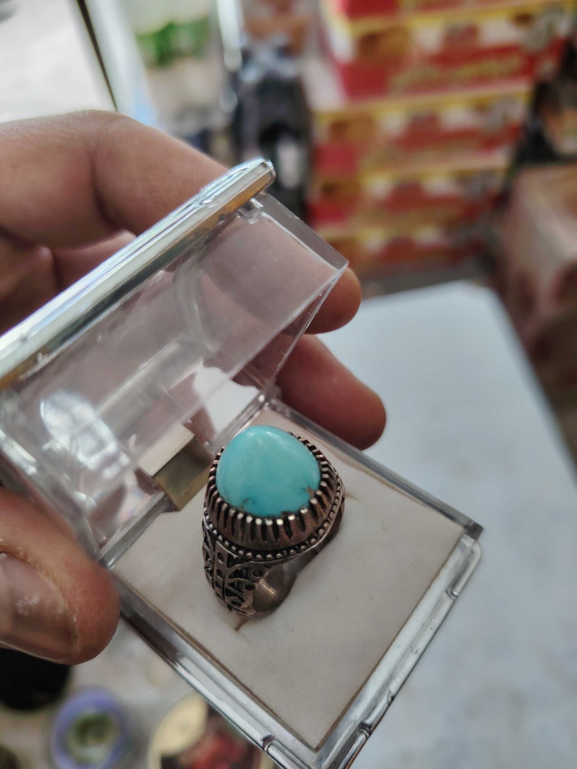 انگشتر فیروزه کله قندی