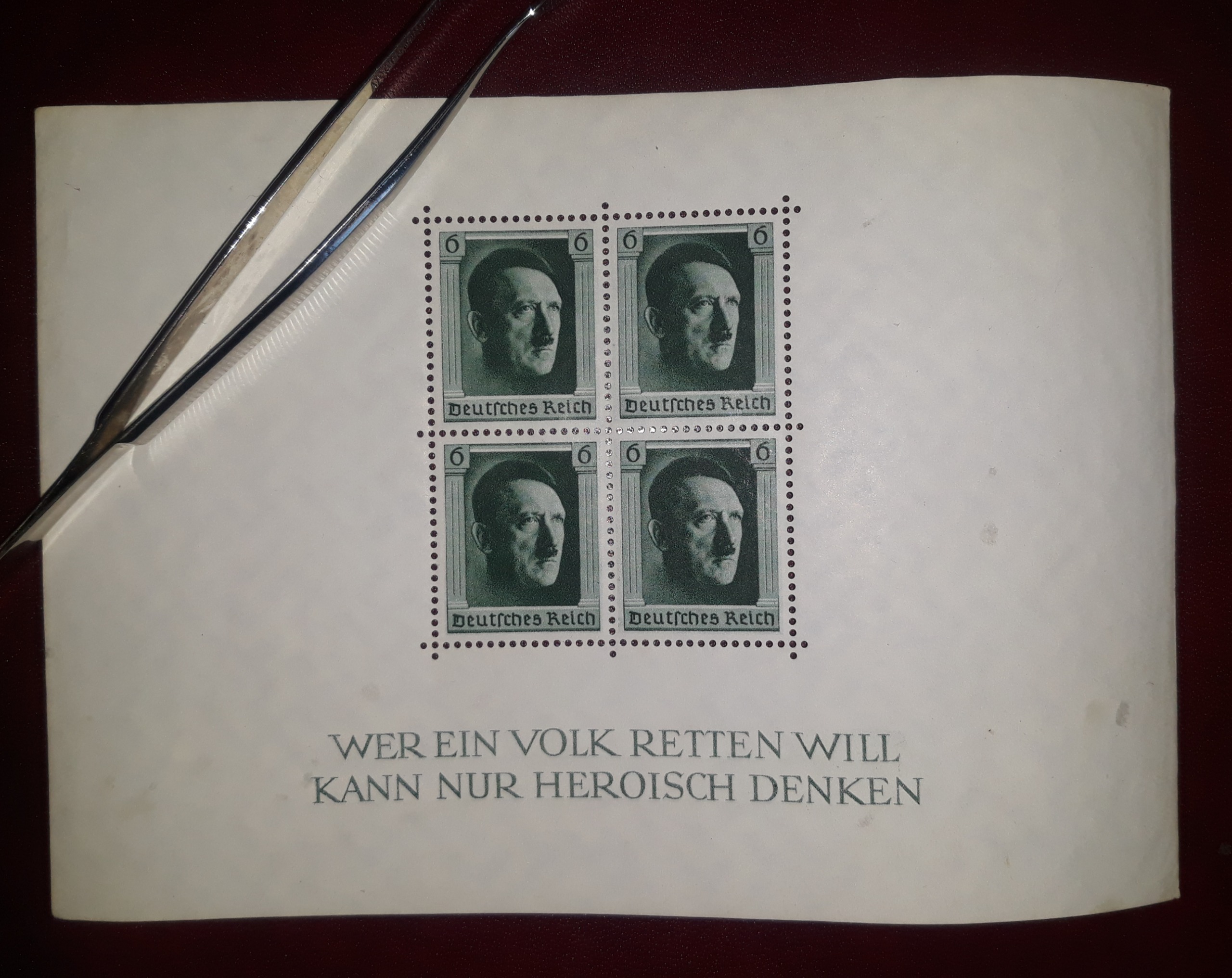 بلوک نو ارزشمند تولد 48سالگی هیتلر 1937 brL