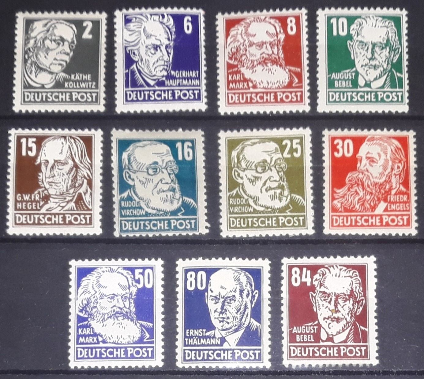 سری مینت مشاهیر آلمان 1952 DDR ن20