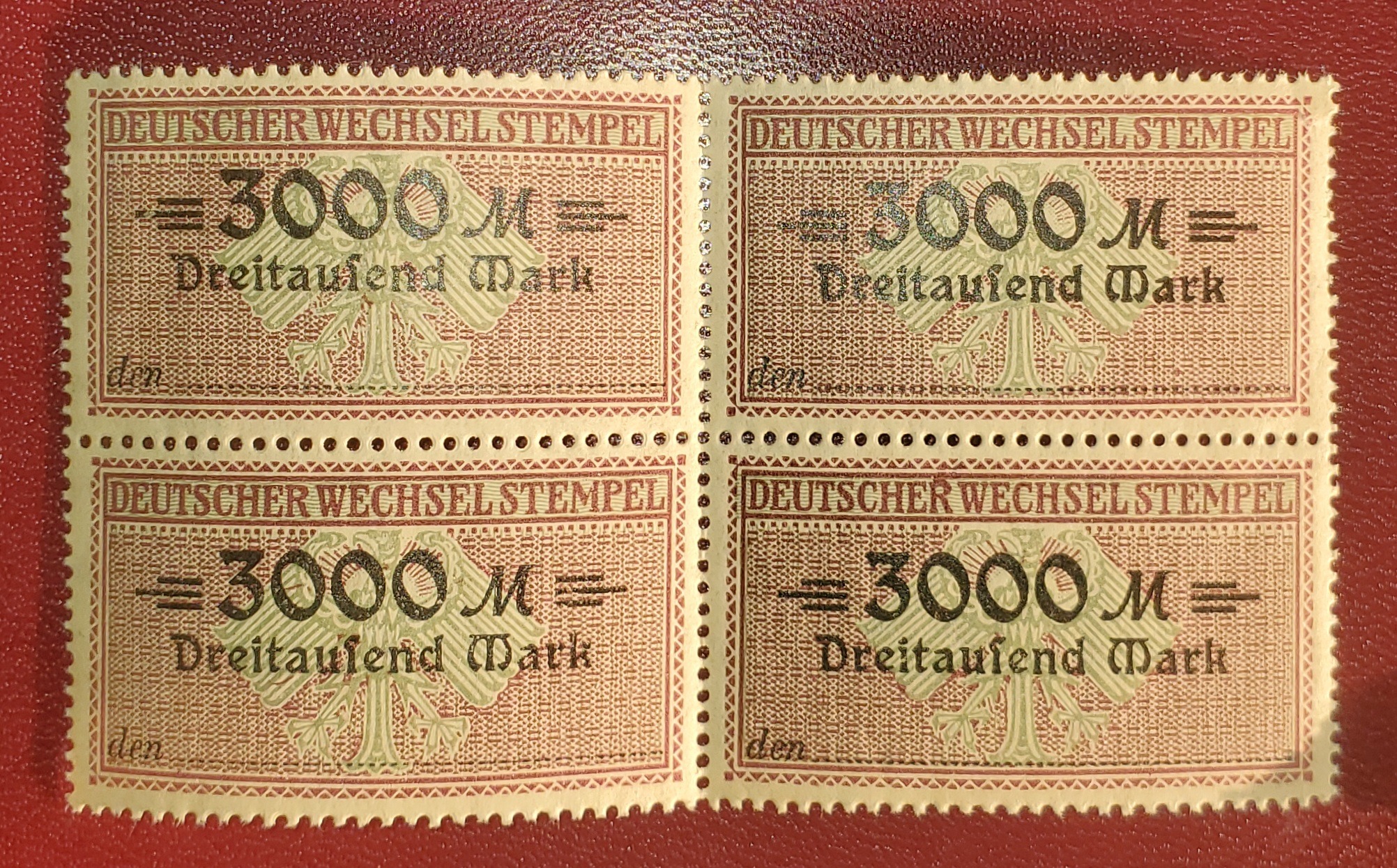 بلوک کمیاب نو3000مارک جمهوری تورم 1923 آلمان Br3