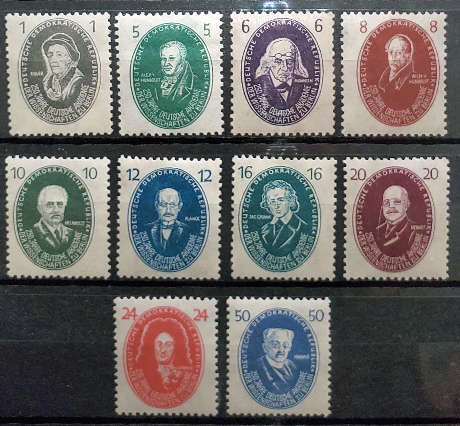 سری مینت کامل DDR کمیاب مشاهیر آلمان 1950 E8