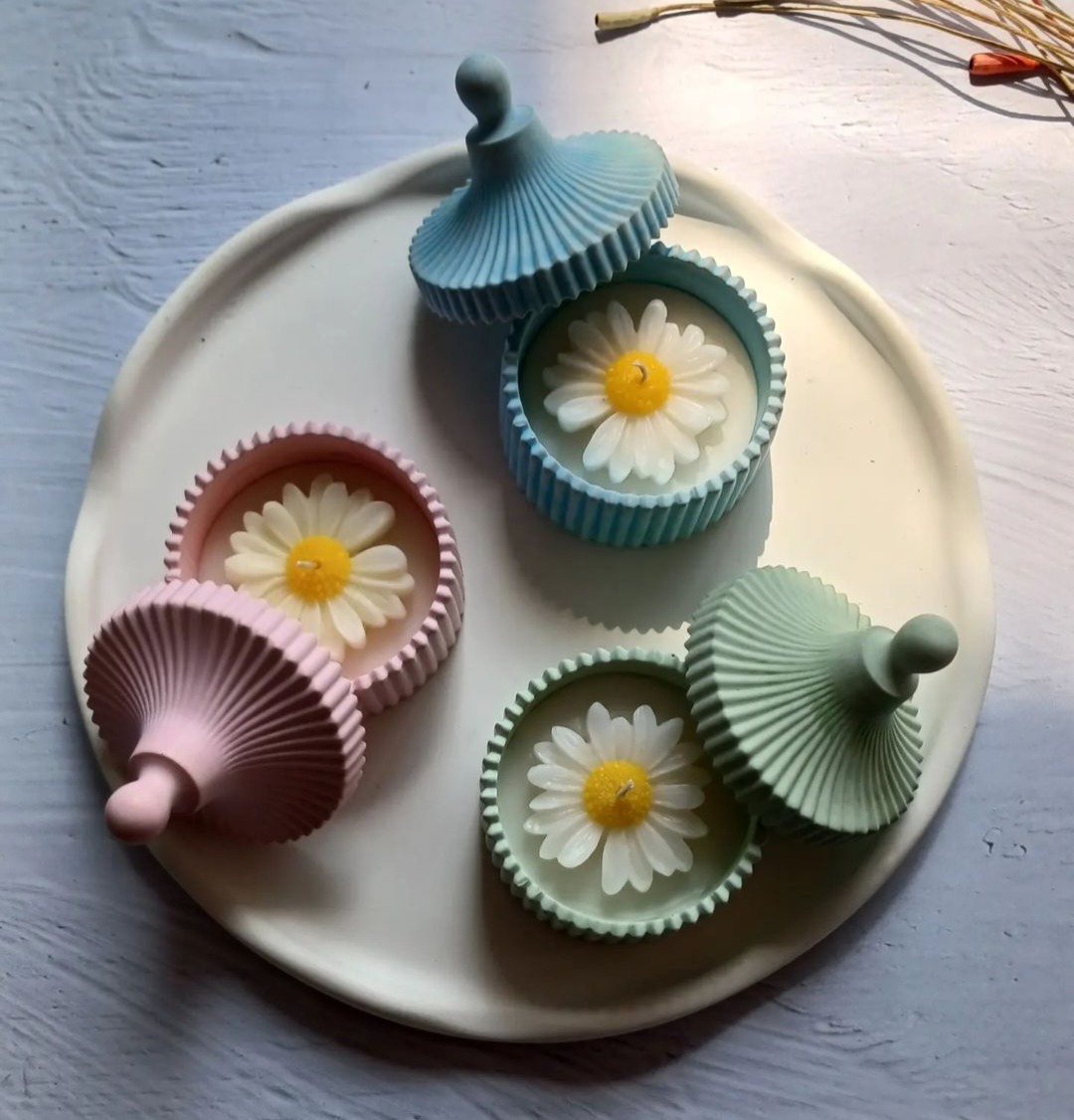 شمع ظرفی طرح گل