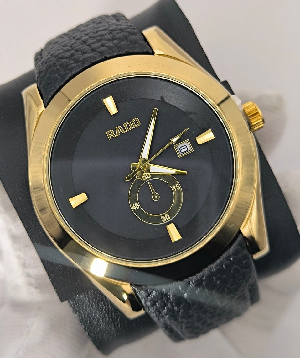ساعت مچی مردانه رادو بند چرمی RADO موتور ژاپن