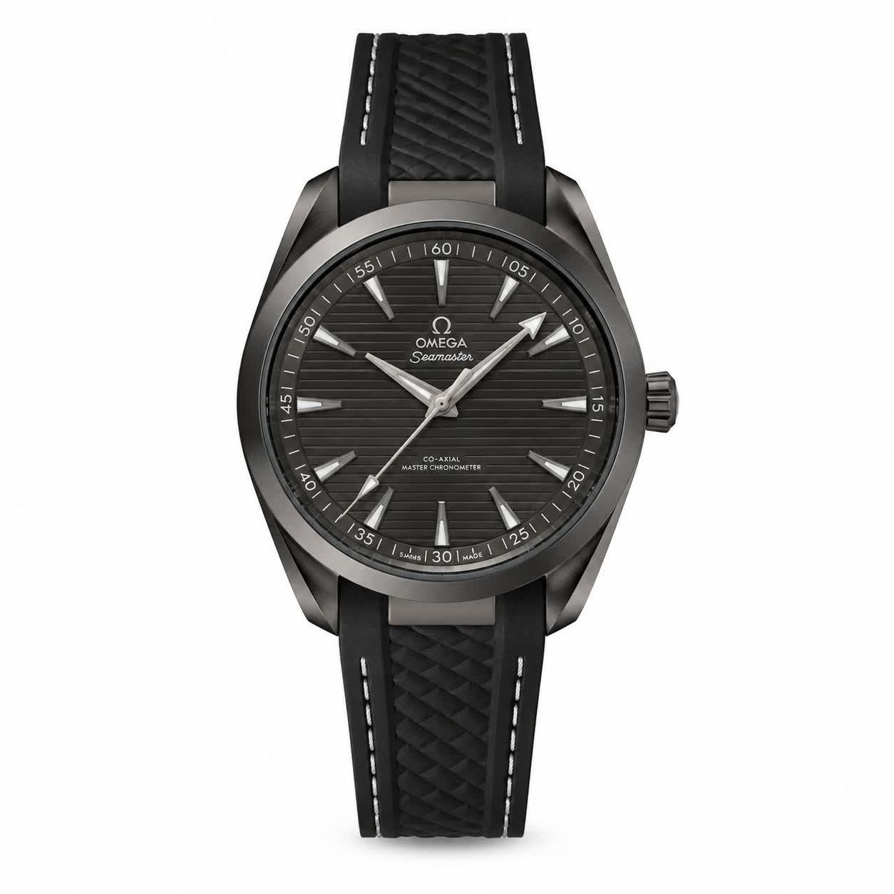 ساعت مچی عقربه ای مردانه اومگا OMEGA بند رابر مشکی