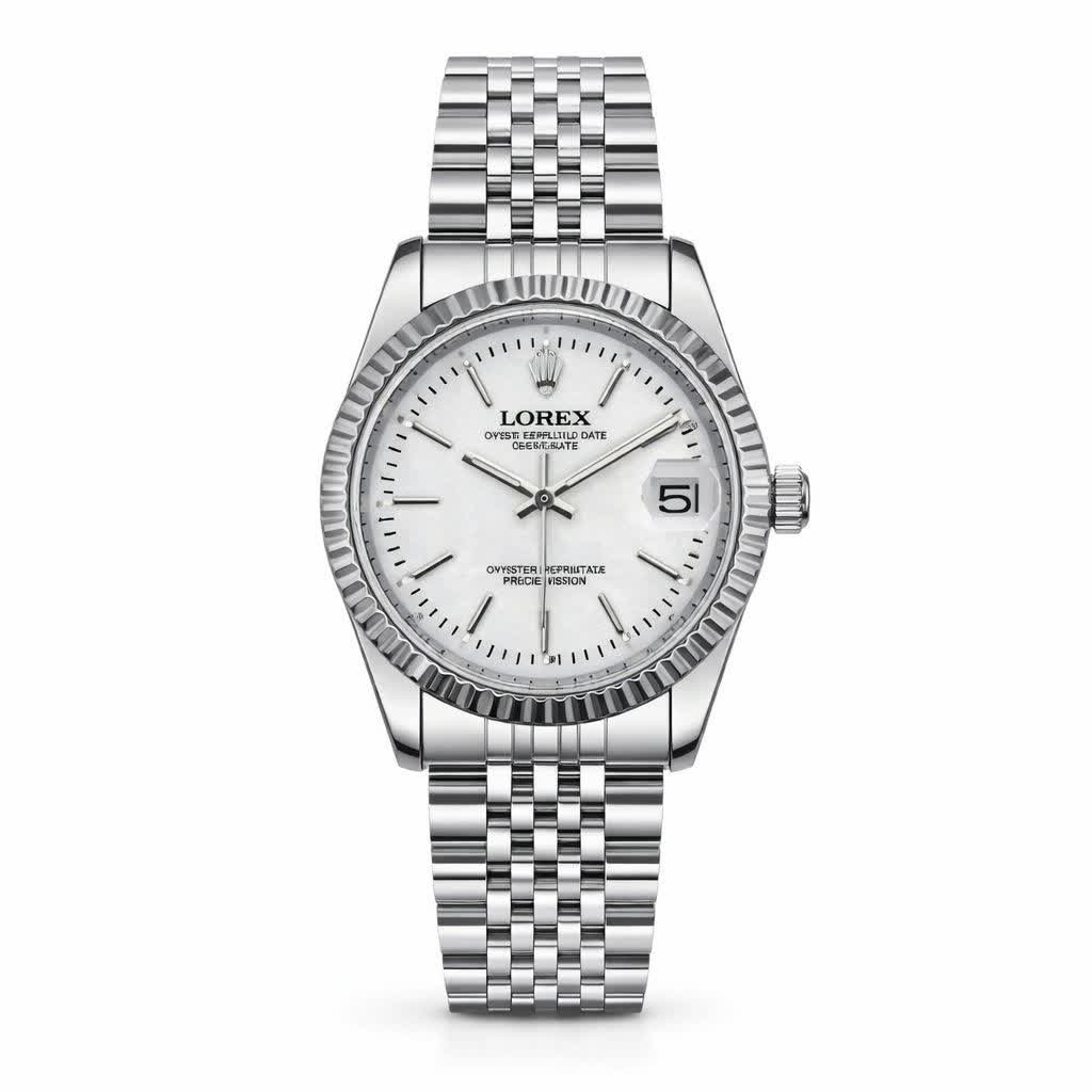 ساعت مچی زنانه رولکس ROLEX نقره ای سفید درجه یک