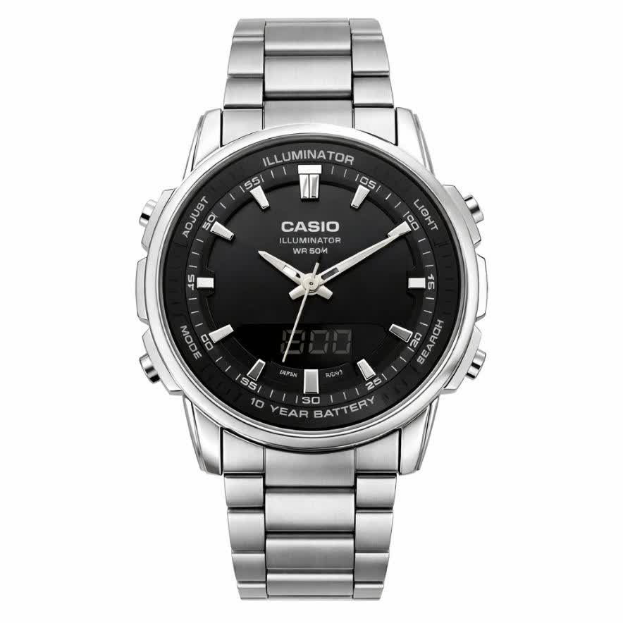 ساعت مچی عقربه ای و دیجیتال کاسیو CASIO صفحه مشکی