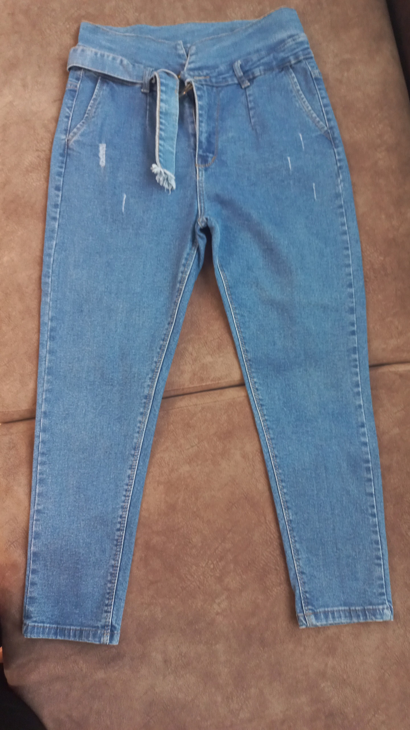 شلوار جین آبی رنگ راسته قد 90