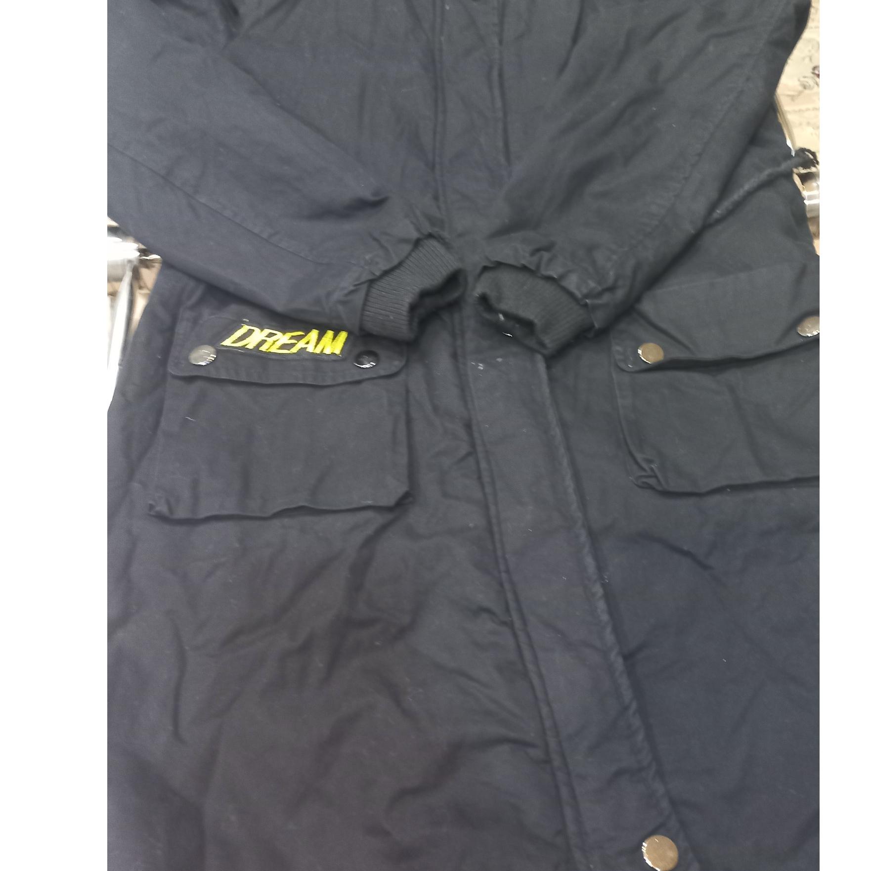 کاپشن مشکی کلاه دار داخل پشمی مشکی سایزxL