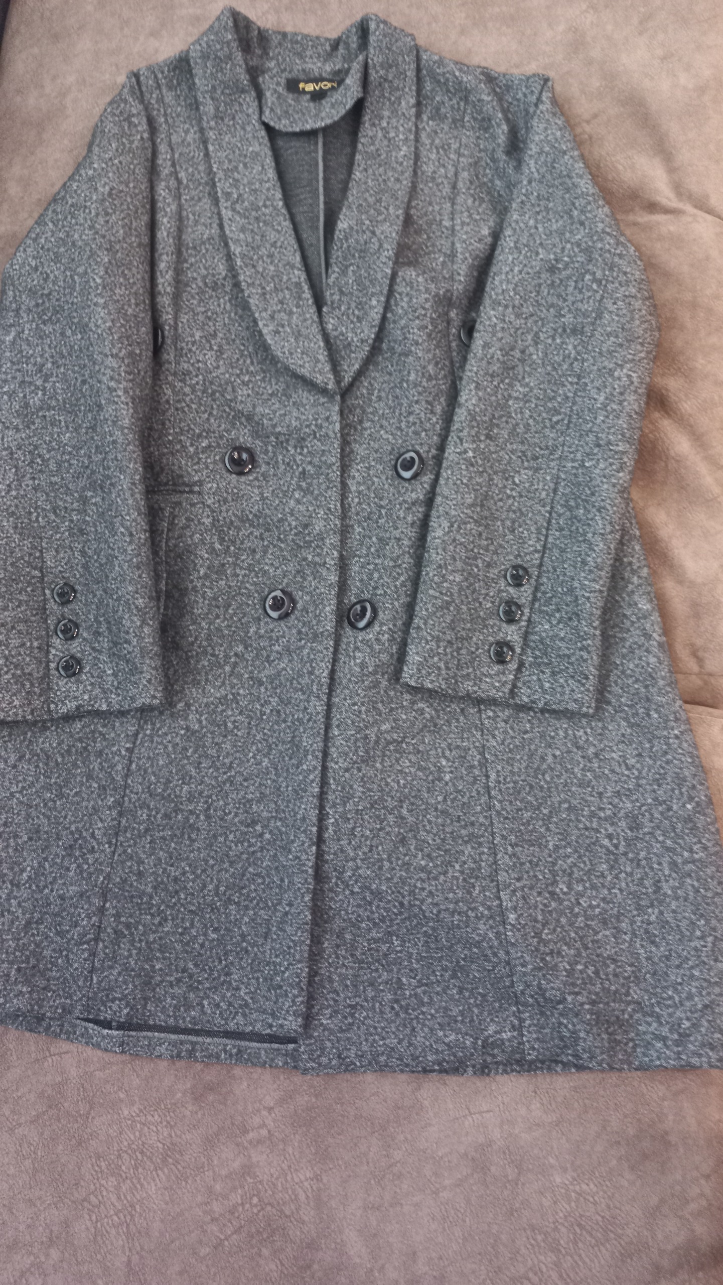 پالتو پاییزه طوسی سایز XL قد80