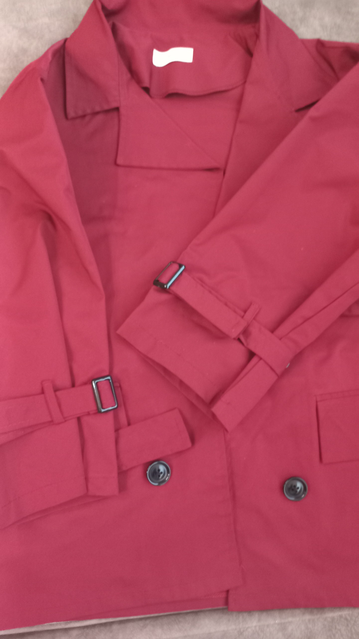 بارانی شمعی زرشکی رنگ سایز L