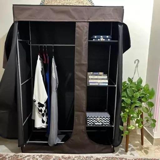 کمد پارچه ای2تیکه برزنتی قهوه ای (نو،بدون جعبه)