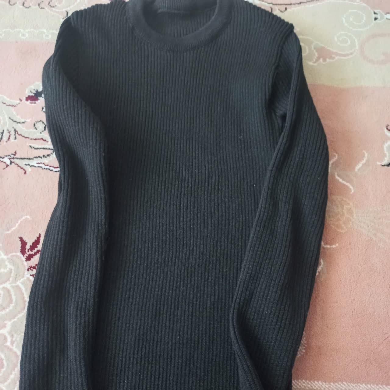 بلوز دخترانه تمام کش بافت مشکی سایز L(نو)