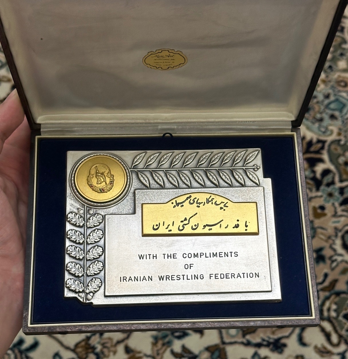 لوح فدراسیون کشتی با جعبه فابریک (ضرب ایتالیا )