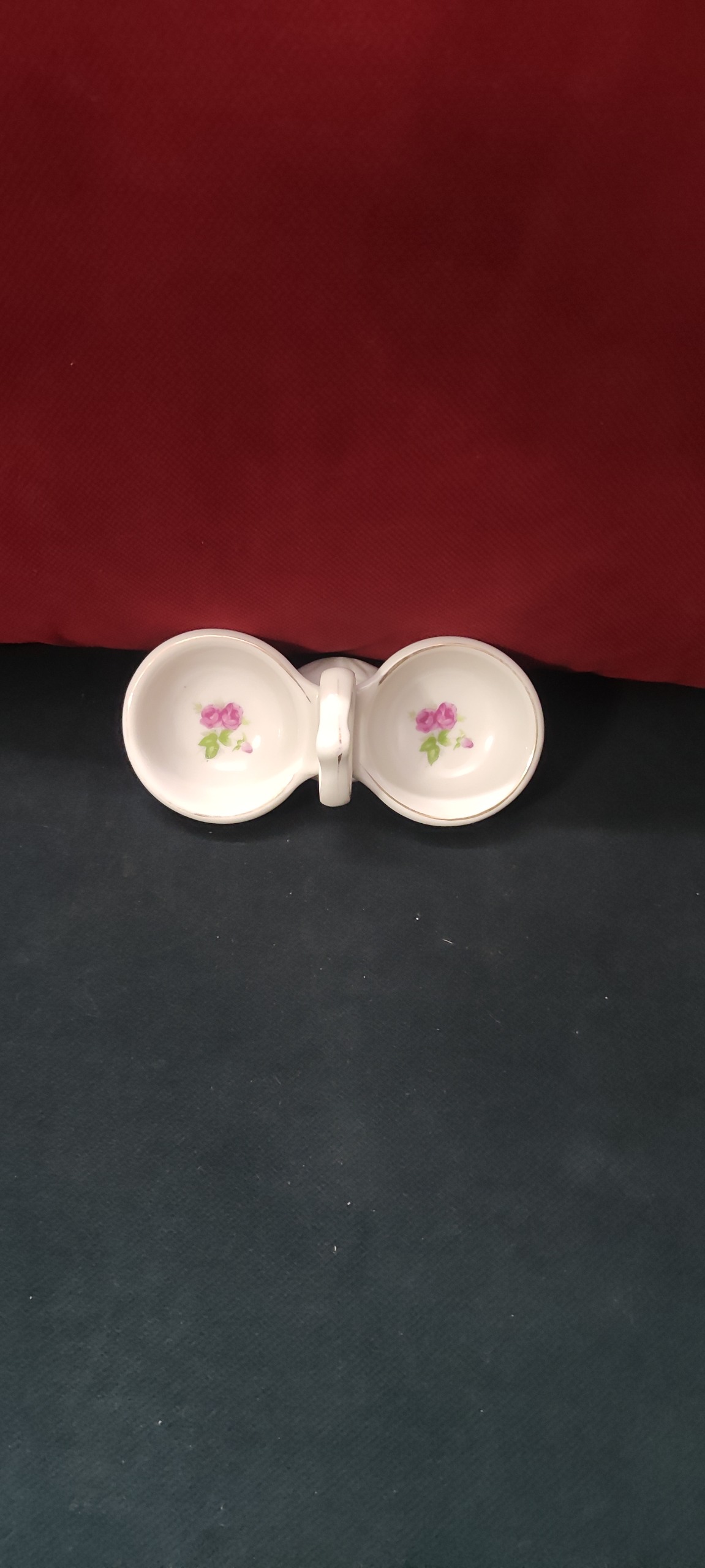 نمکدان ترازویی گل سرخی قدیمی کلکسیونی و آنتیک