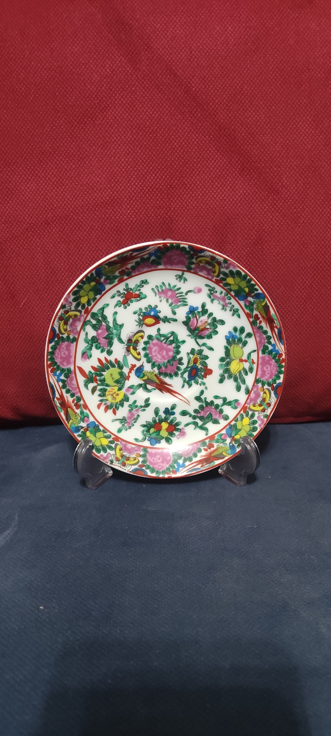 نعلبکی گلمرغی کمیاب کلکسیونی تمام نقاشی