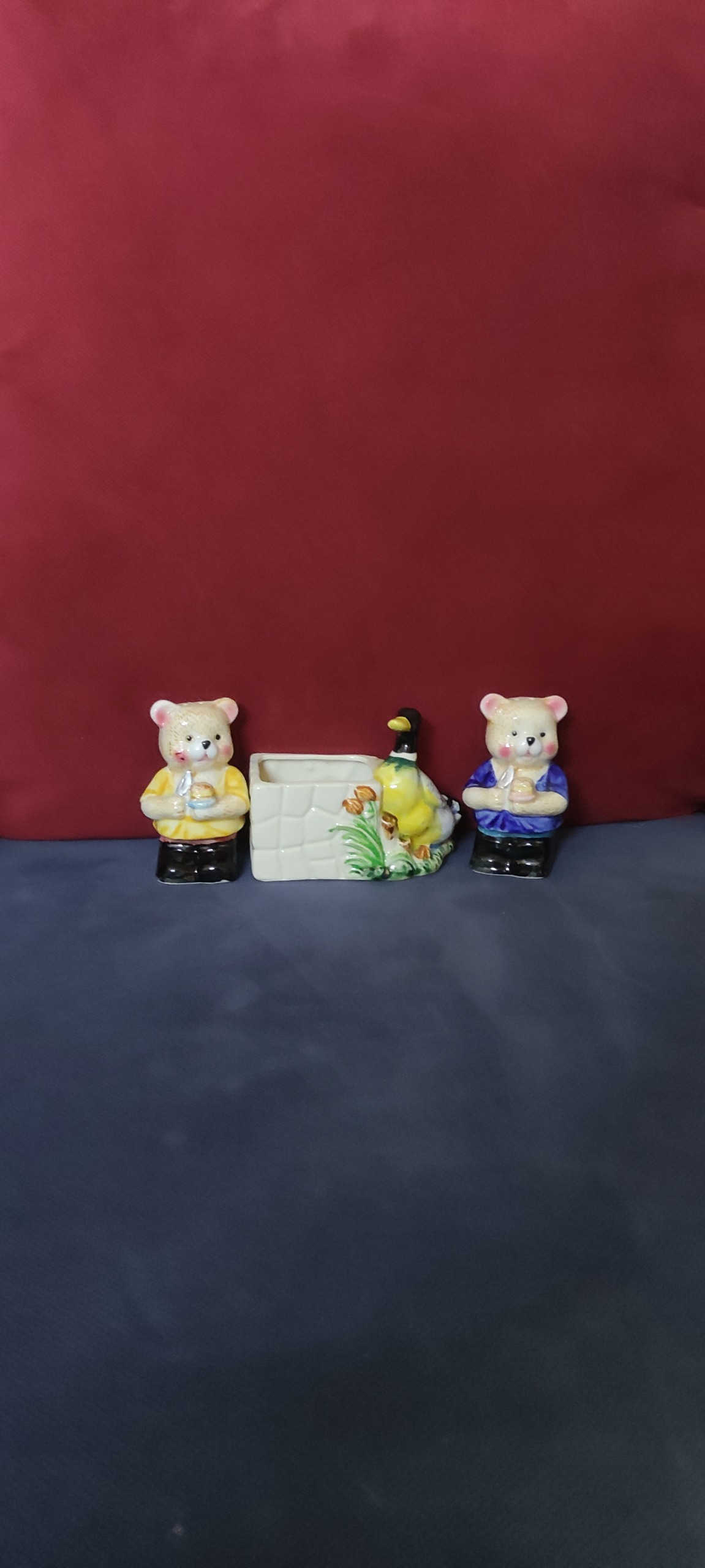 ست نمکدان و جا دستمال چینی کاغذی ژاپنی قدیمی