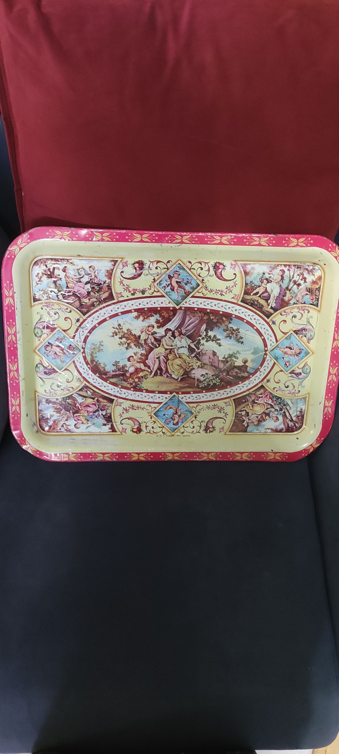 سینی فلزی انگلیسی قدیمی آنتیک و کلکسیونی