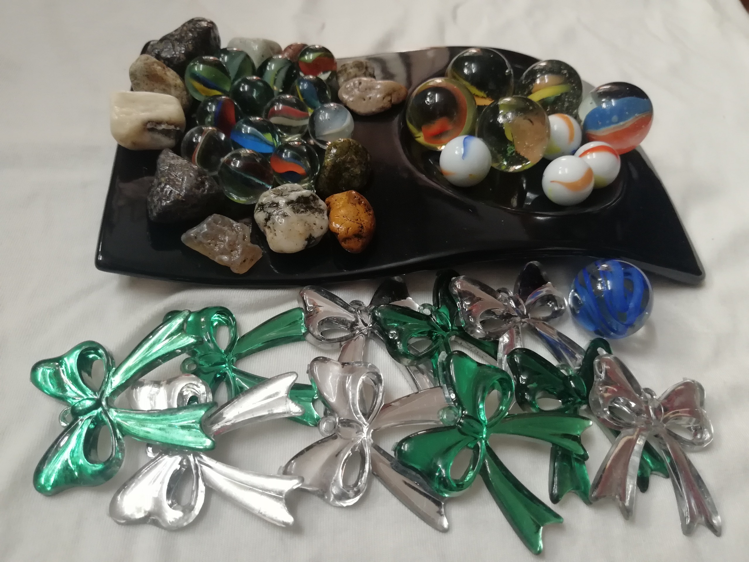 تیله و سنگ وپاپیون آویز تزیینی