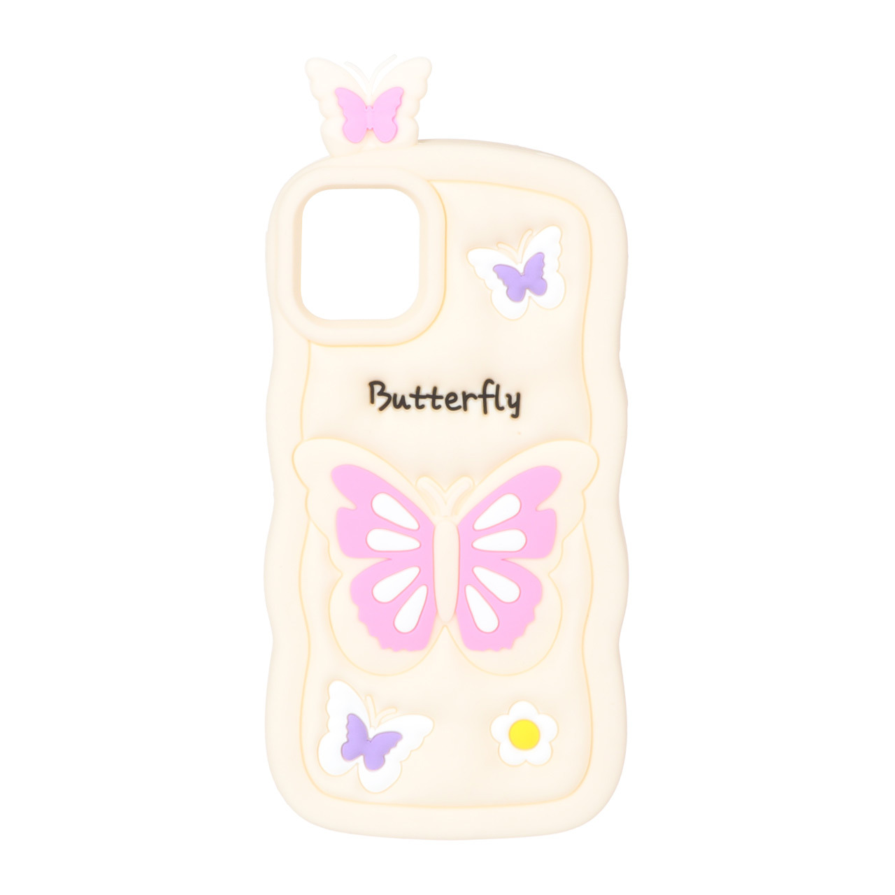 قاب سیلیکونی فانتزی butterfly آیفون 11ProMax کرم