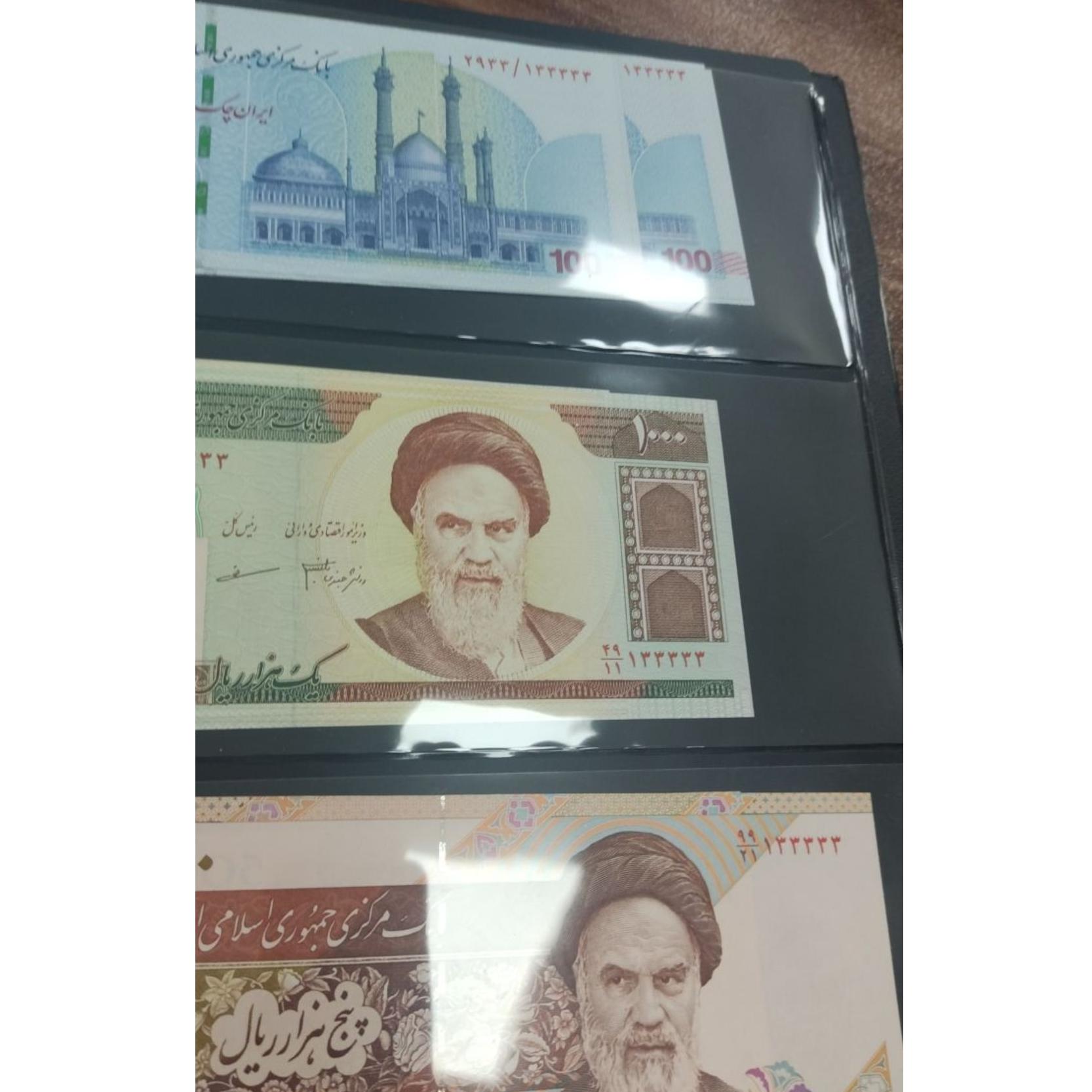 3 جفت اسکناس همشماره نیمه رند 133333