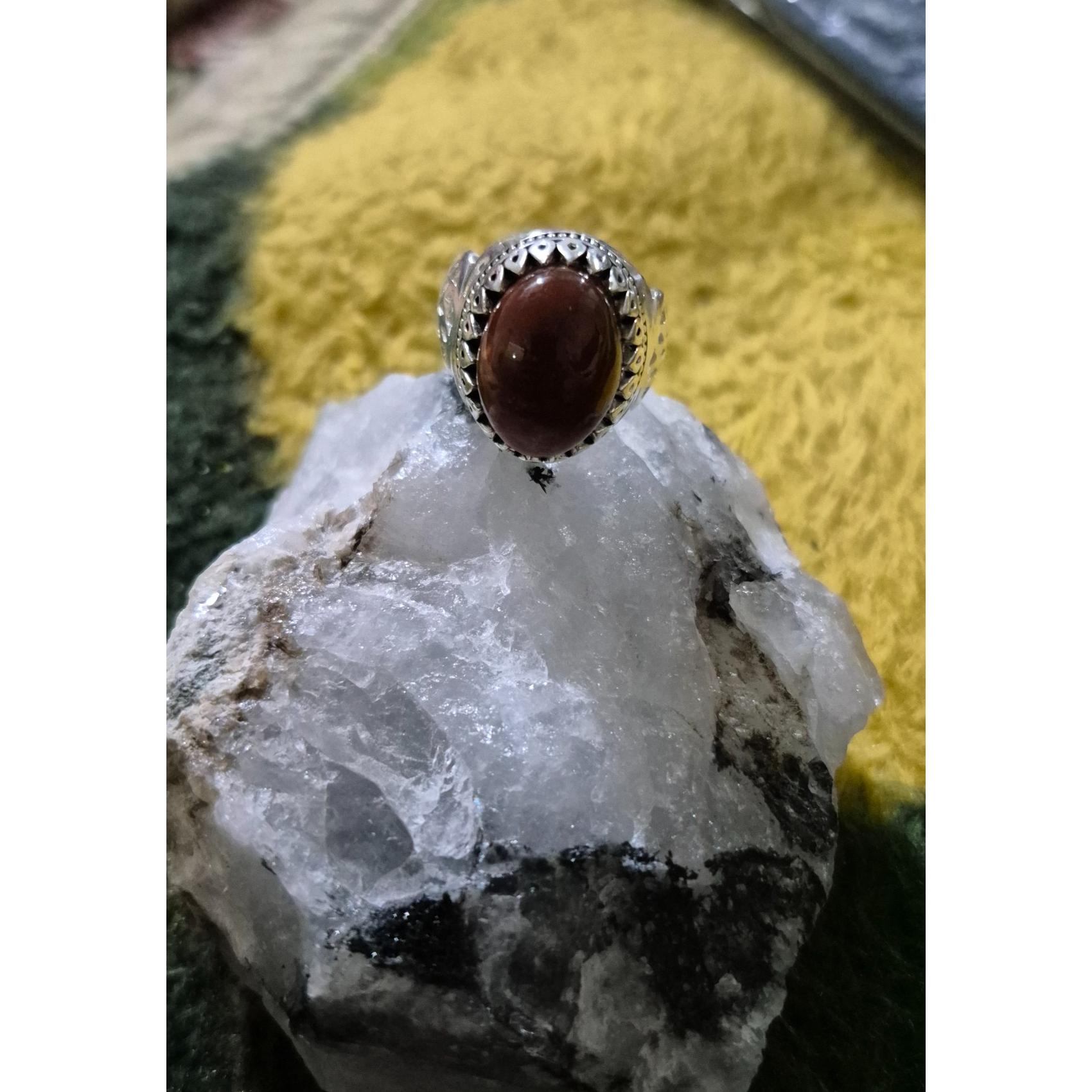 انگشتر عقیق سرخ جواهری